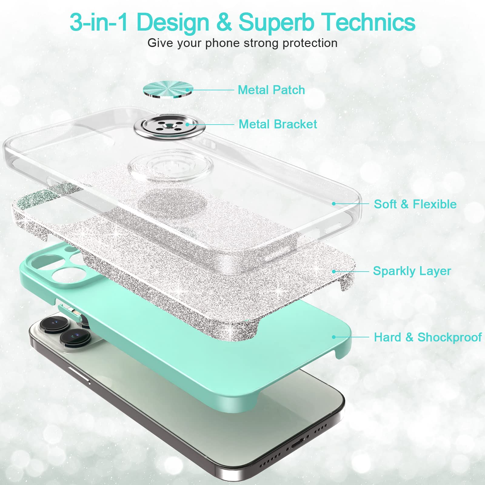 Slim Glitter Sparkly Case for iPhone 12 Pro Max (6.7