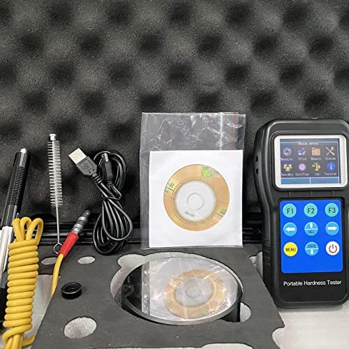 Portable Leeb Hardness Tester Meter - Digital Durometer with 170-960HLD Range, 600 Memory Groups (HL/HB/HRB/HRC/HRA/HV/HS) for Steel, Stainless Steel, Aluminum, Brass, Copper & Bronze - Ideal for Metalworking, Quality Control & Industrial Testing