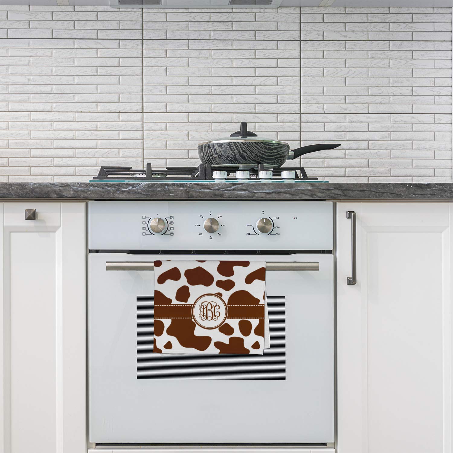Personalized Cow Print Kitchen Towel - Soft Poly Cotton with Custom Monogram - Perfect for Farmhouse Decor, Housewarming Gifts & Country Style Kitchens