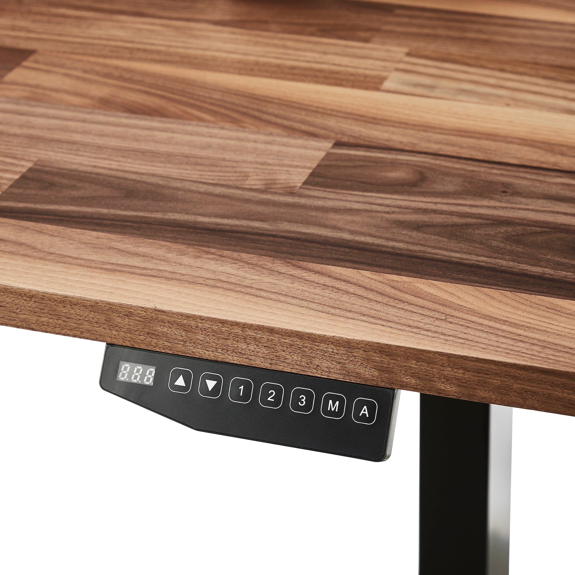 Premium Walnut Wood Standing Desk - Adjustable Height Electric Sit Stand Workstation for Home & Office - Ergonomic Design for Comfortable Working & Studying