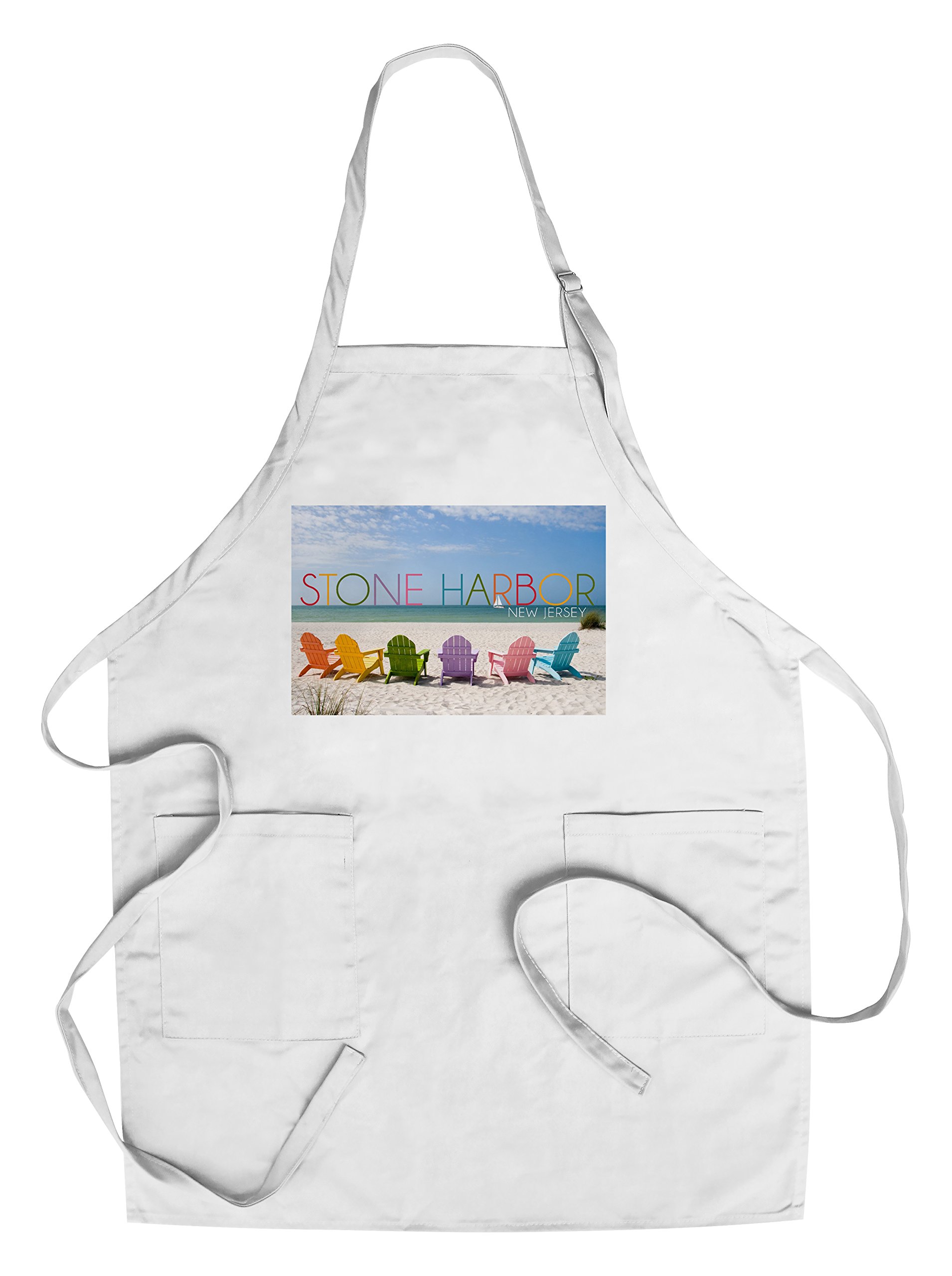 Colorful Cotton Canvas Apron for Cooking, Baking & Grilling - Unisex with Pockets - Perfect for Beach, Kitchen & Outdoor BBQs | Stone Harbor NJ Inspired Design