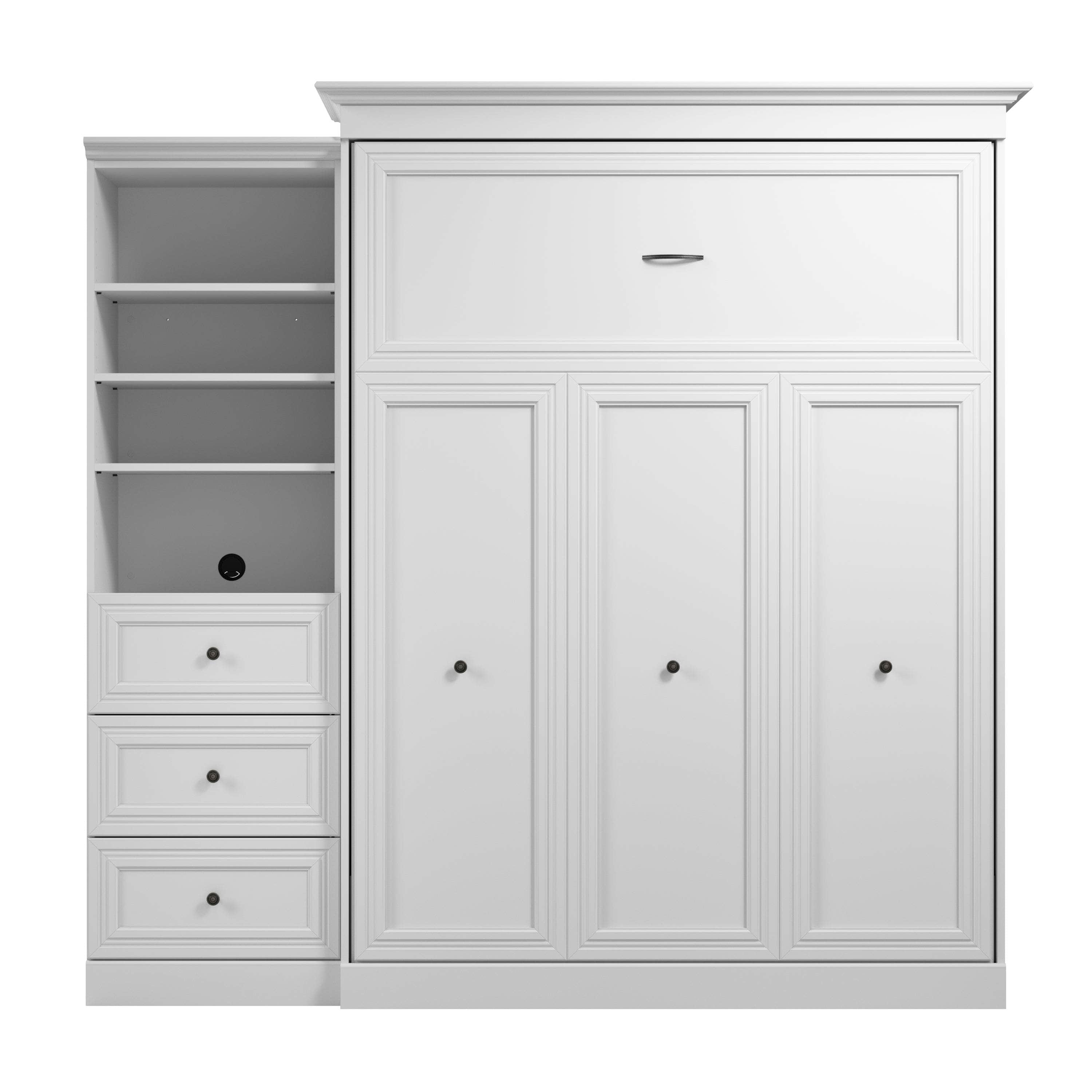 Space-Saving Queen Murphy Wall Bed with Built-In Closet & Drawers - 2 Color Options | Perfect for Small Apartments, Guest Rooms & Home Offices