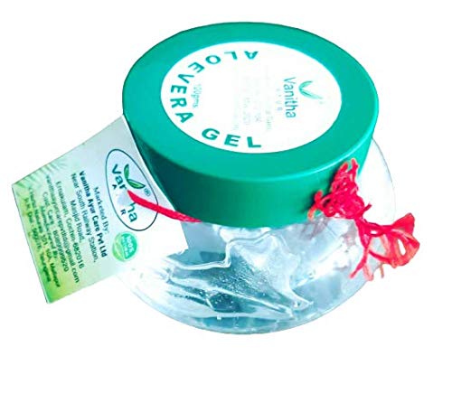 Pure Organic Aloe Vera Gel for Face & Hair - Vanitha Ayur Natural Skin Care - Soothes Sunburn, Hydrates Skin, Reduces Acne - Perfect for Daily Moisturizing & After Sun Care
