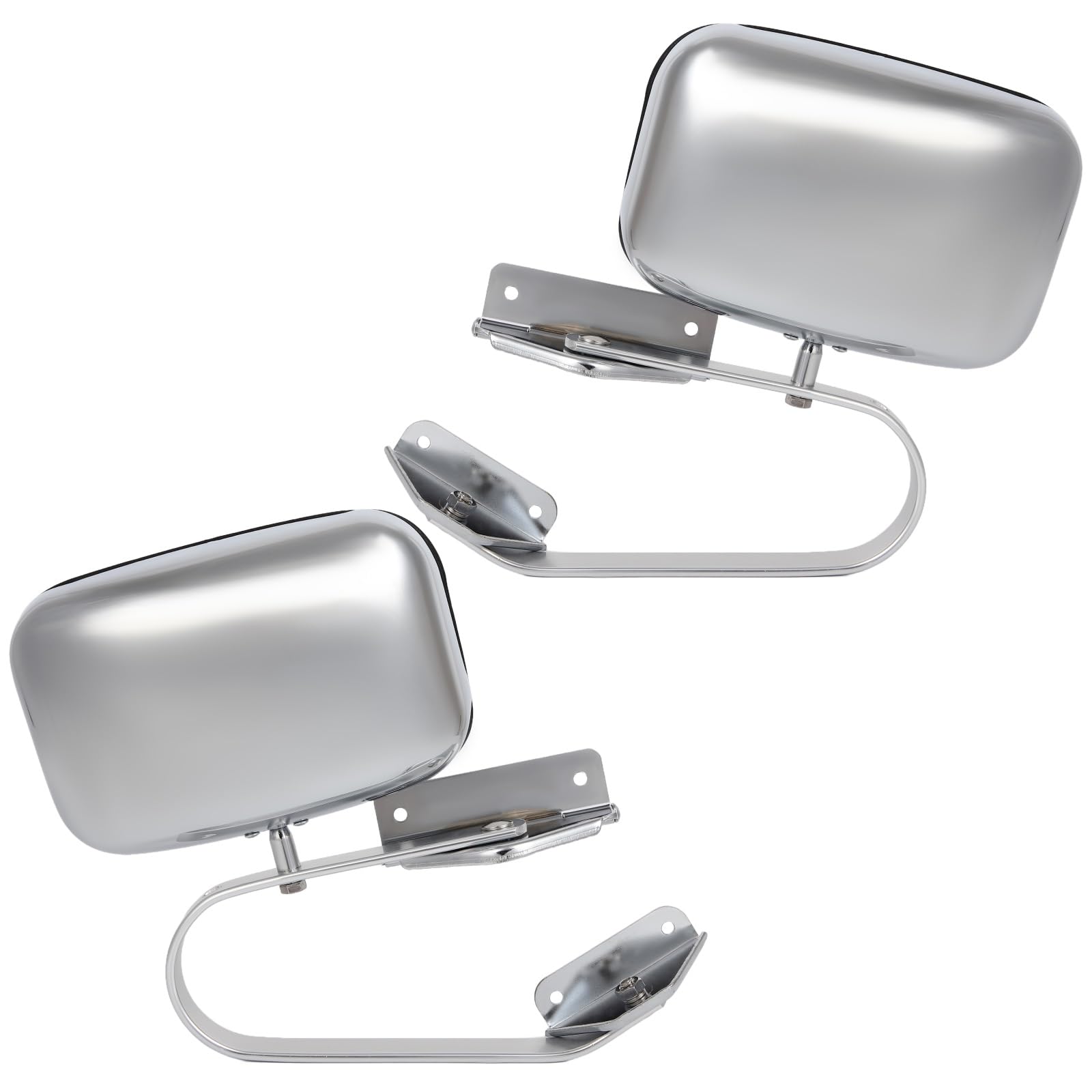 SCITOO Chrome Side View Mirror Pair Replacement for Ford F150 F250 F350 F450 Ranger Bronco Explorer 1980-1996 - Durable Plastic Truck Pickup Mirrors for Enhanced Visibility & Safety While Driving