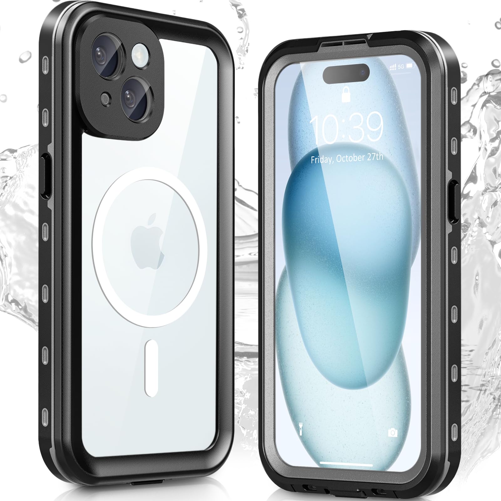 **Waterproof iPhone 15 Case - IP68 Certified, Full-Body Protection with MagSafe Compatibility | Shockproof, Anti-Scratch TPU+PC Cover for iPhone 15 | Perfect for Swimming, Outdoor Adventures & Daily Use**