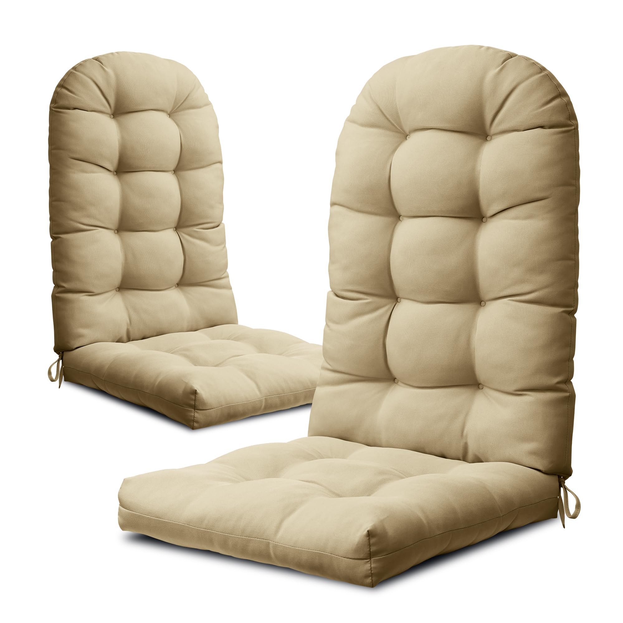 **YEFU Adirondack Chair Cushion Set of 2 – High Back Rocking Chair Cushions, Thickened Patio Chair Pads for Indoor & Outdoor Use, 49x20x5 Inches, Light Brown – Perfect for Porch, Deck, Garden, and Poolside Relaxation**
