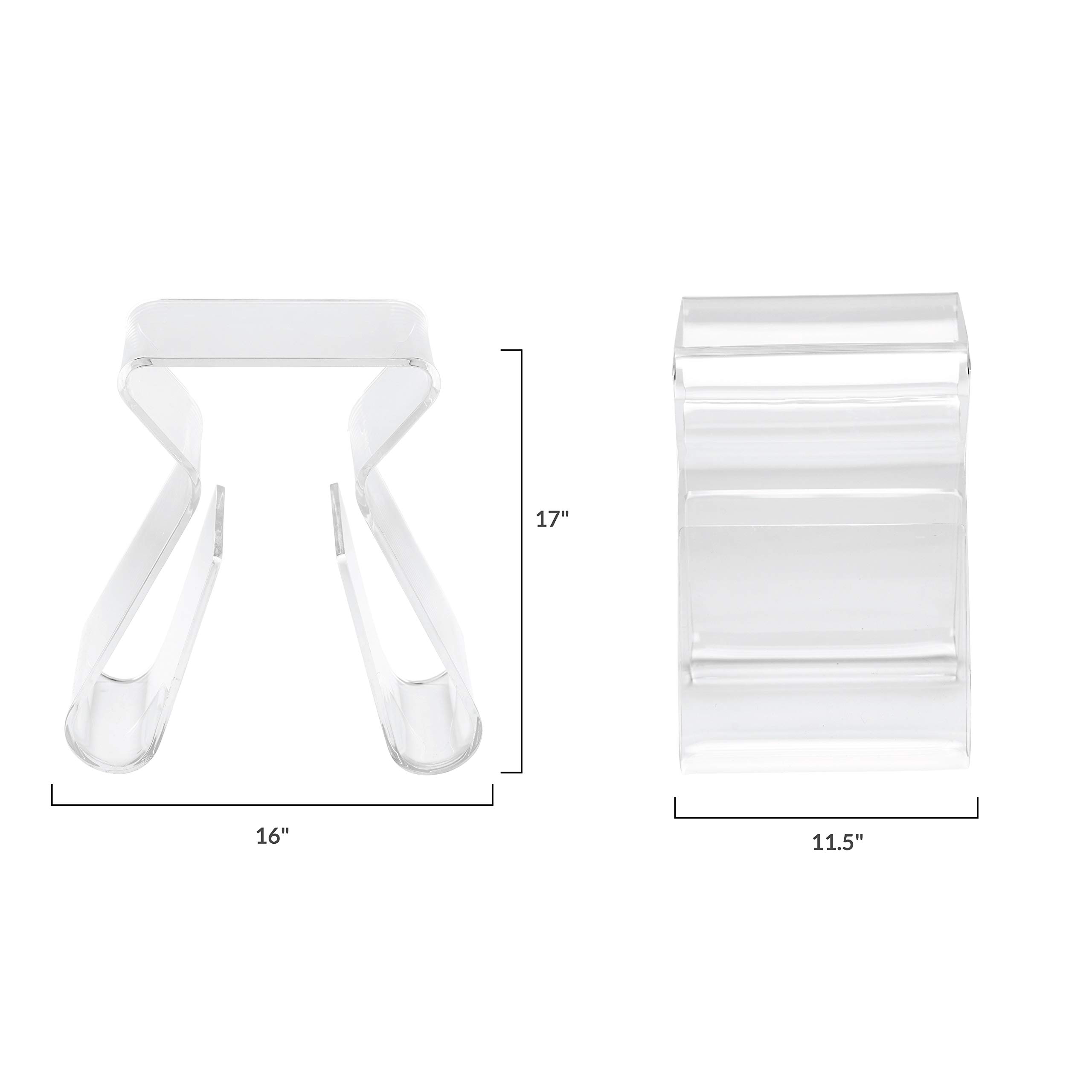 EdgeMod Mag End Table - Clear Acrylic Modern Side Table for Living Room, Bedroom, or Office - Perfect for Small Spaces, Nightstands, and Home Decor