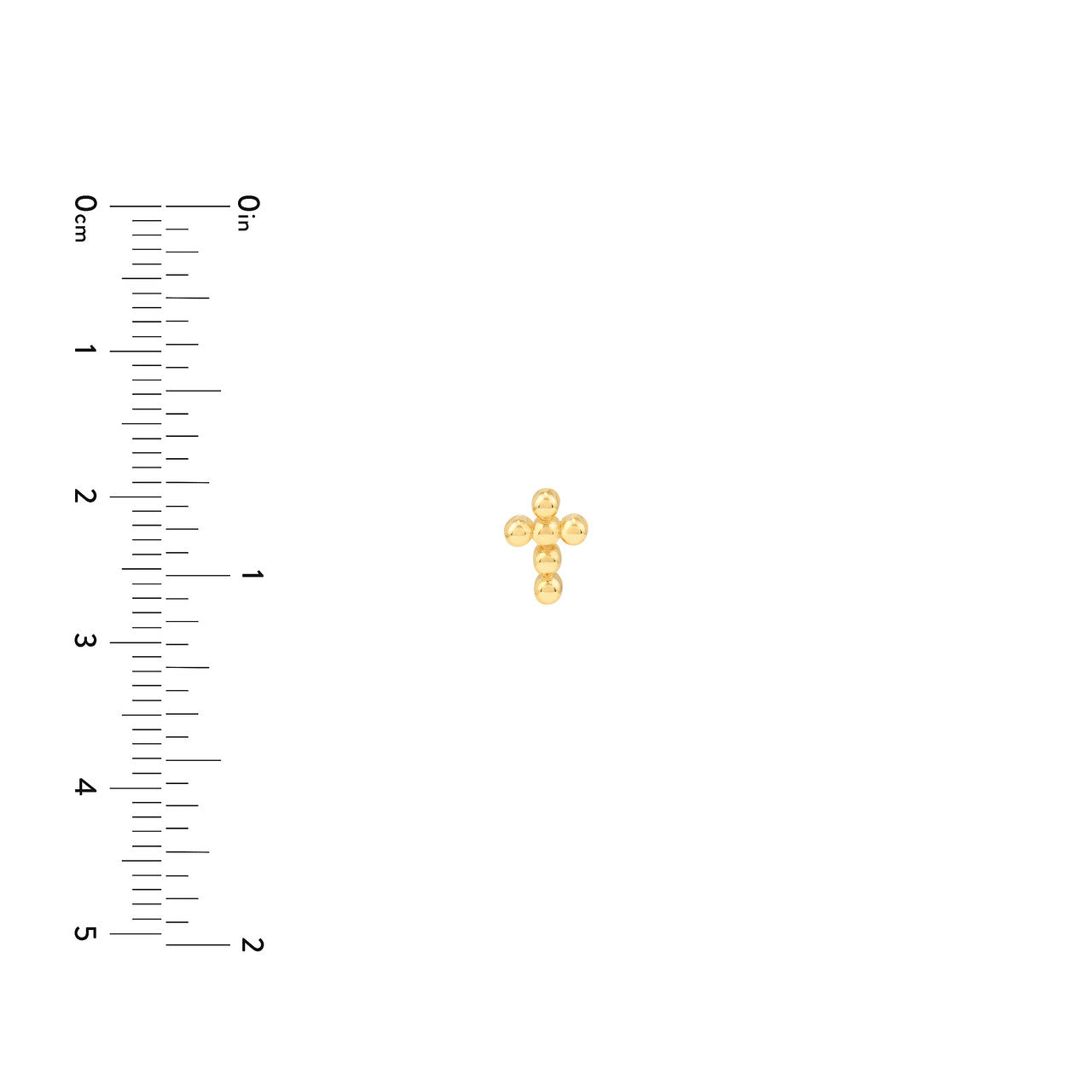 14K Yellow Gold Beaded Mini Cross Stud Earrings for Women - Religious Jewelry Gift for Baptism, Confirmation & Everyday Wear