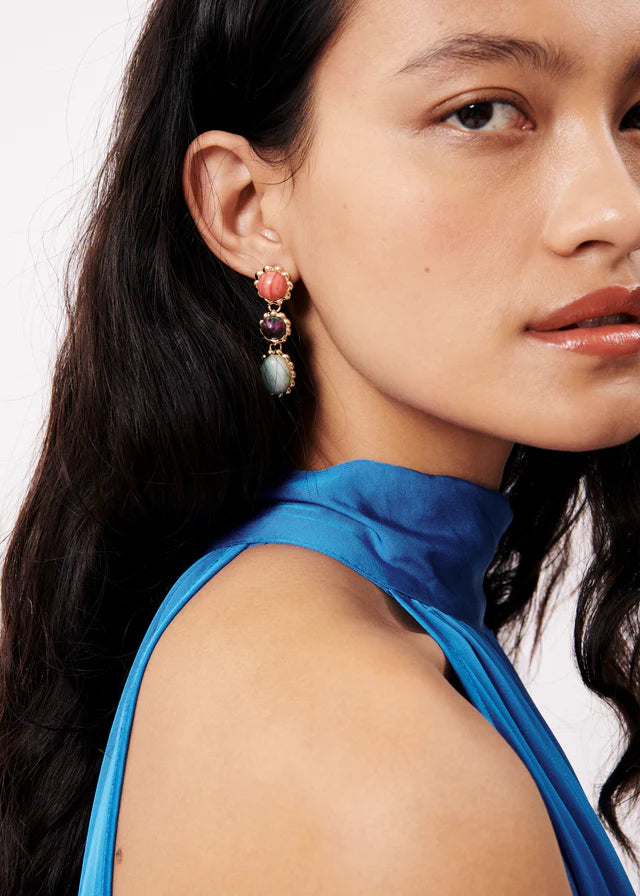CACILIE Fashion Earrings for Women - Multi Color Dangle Earrings | Trendy Jewelry for Party, Wedding & Everyday Wear