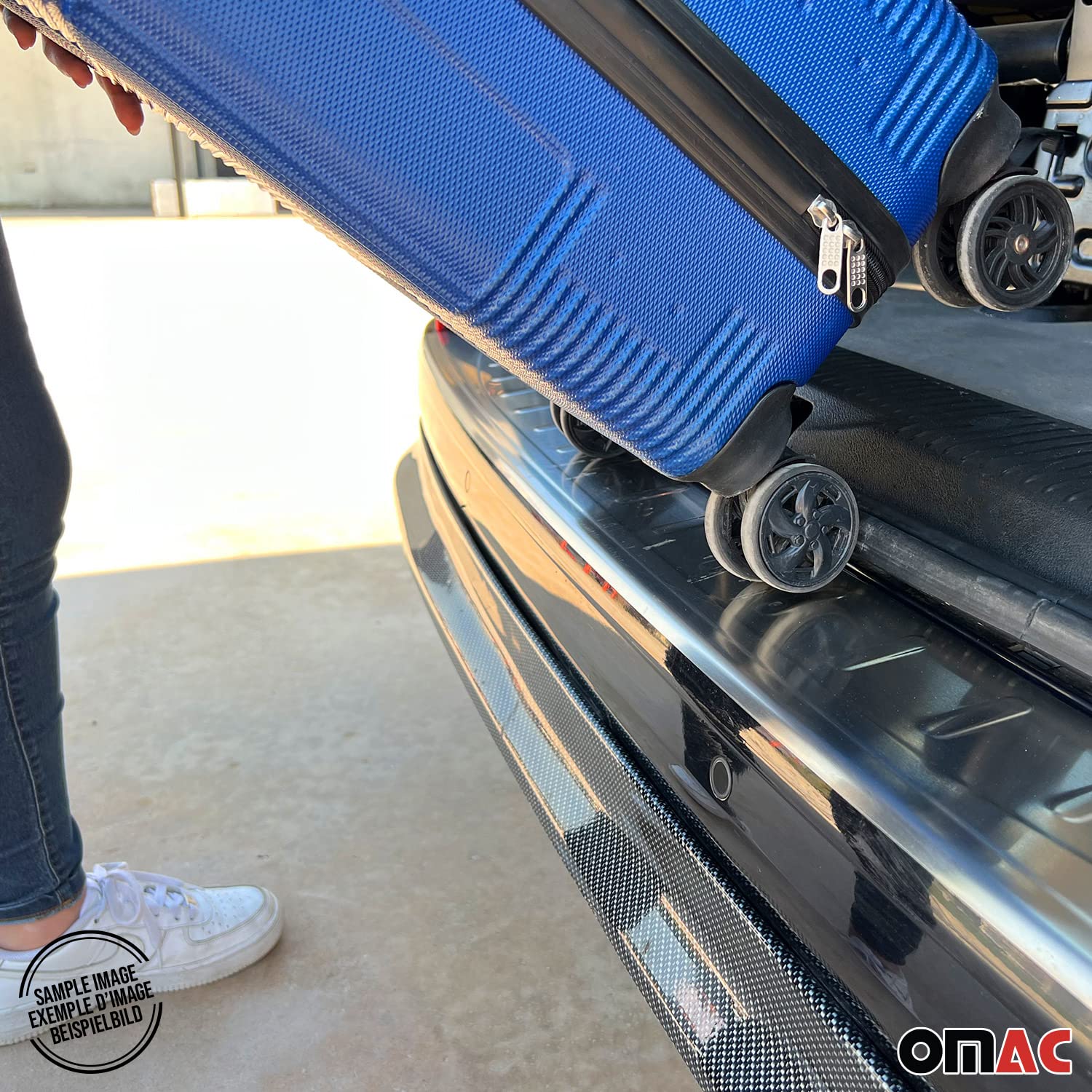 OMAC Brushed Steel Rear Bumper Sill Cover for Mercedes Sprinter W907 W910 (2019-2025) - Durable Protection & Stylish Upgrade for Van Exterior