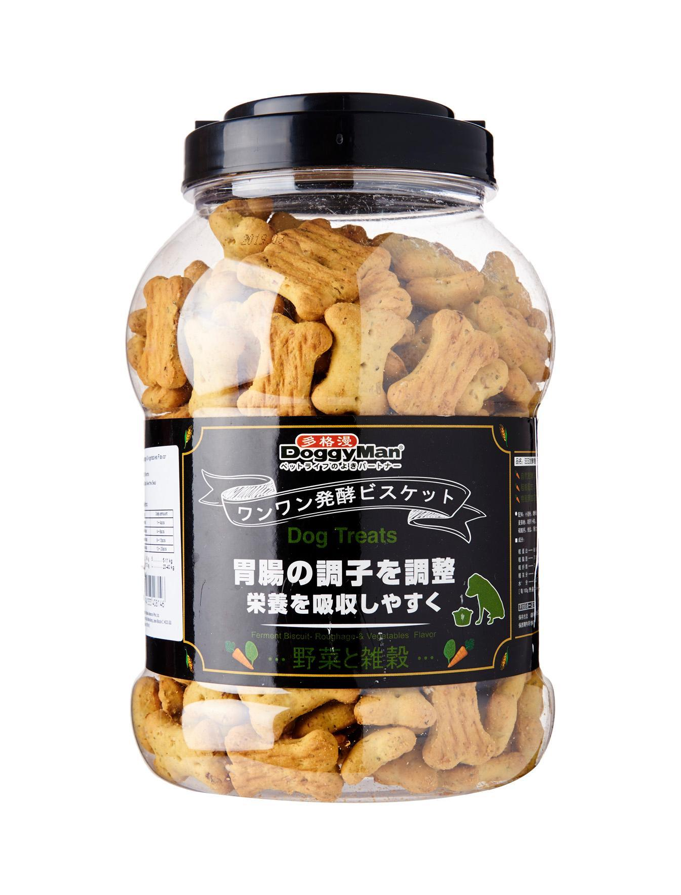 Healthy Dog Treats - DoggyMan Fermented Biscuit with Roughage & Vegetables, 680g - Supports Digestion & Dental Health for Small & Large Dogs - Perfect for Training & Rewards