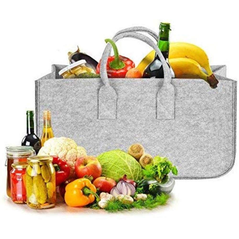 NUHUi Firewood Carrier Log Tote Bag - Heavy Duty Firewood Basket for Fireplace, Camping & Outdoor Use - Portable Wood Holder with Handles - Ideal for Firewood Storage, Camping Trips & Backyard Fire Pits (Grey)