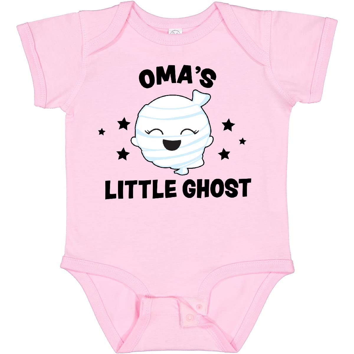 Inktastic Cute Oma's Little Ghost with Stars Baby Bodysuit - Soft Cotton Onesie for Infants & Toddlers - Perfect for Halloween, Birthday Gifts & Family Photos