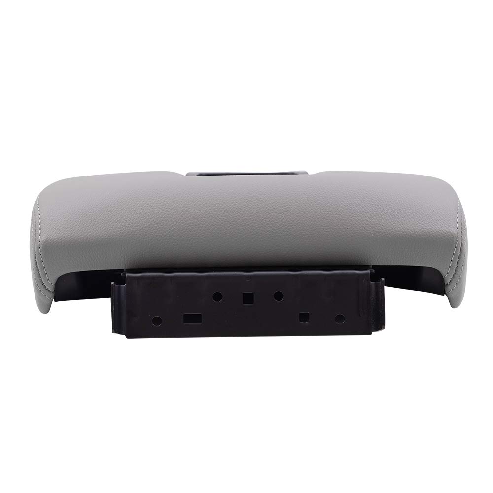 Brock Replacement Gray Center Console Armrest Lid Cover Compatible with 2007-2013 Chevy Silverado GMC Sierra Tahoe Escalade Pickup Truck - Durable Upgrade for Full Center Console Comfort & Style