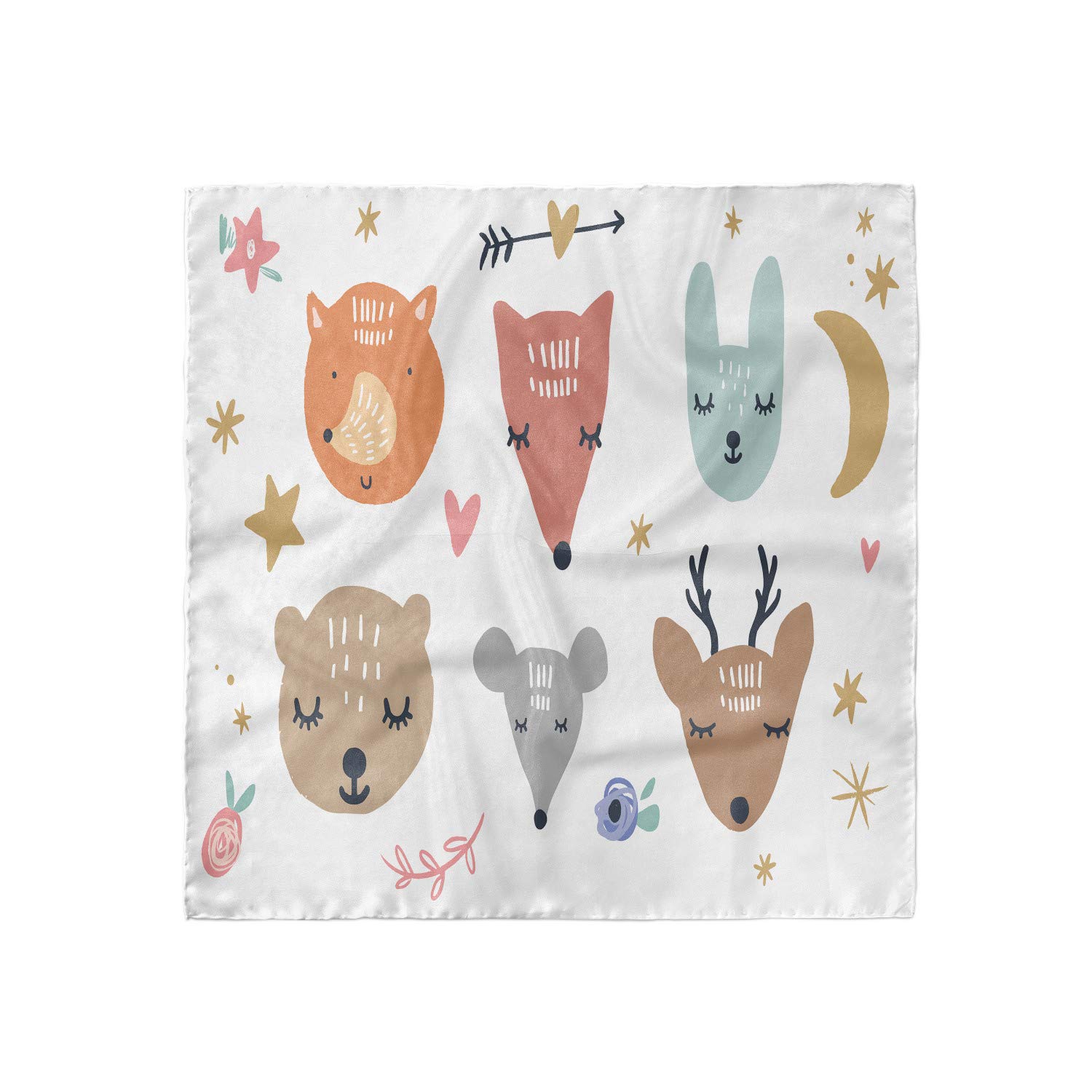Ambesonne Scandinavian Animal Print Hair Scarf - Soft Head Wrap for Women, Boho Style Hair Accessory for Everyday Wear, Travel & Outdoor Activities