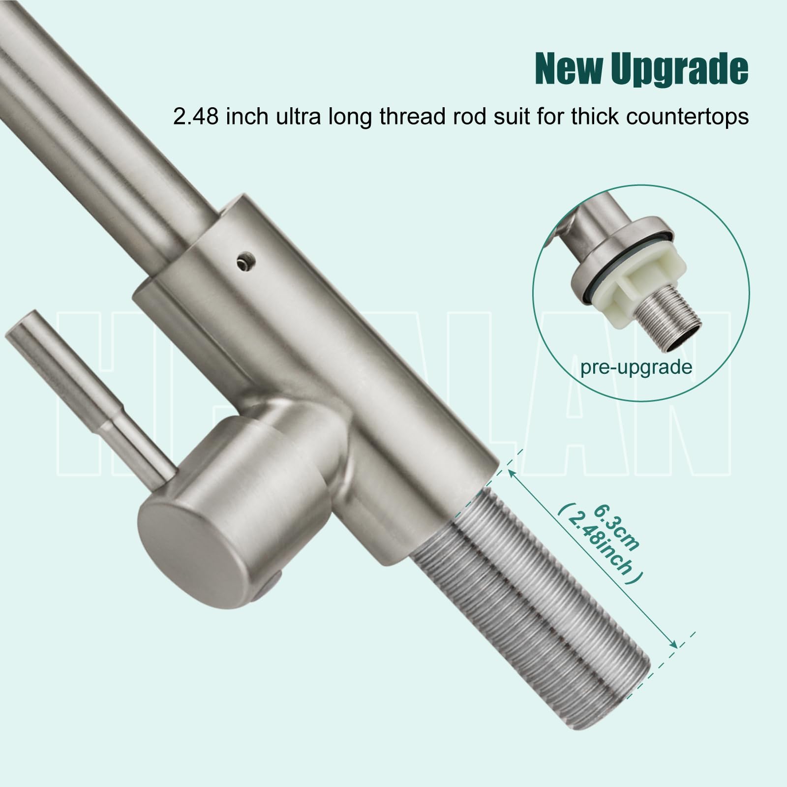 Stainless Steel Single Handle Kitchen Faucet - Brushed Nickel for Sink & Bar Use