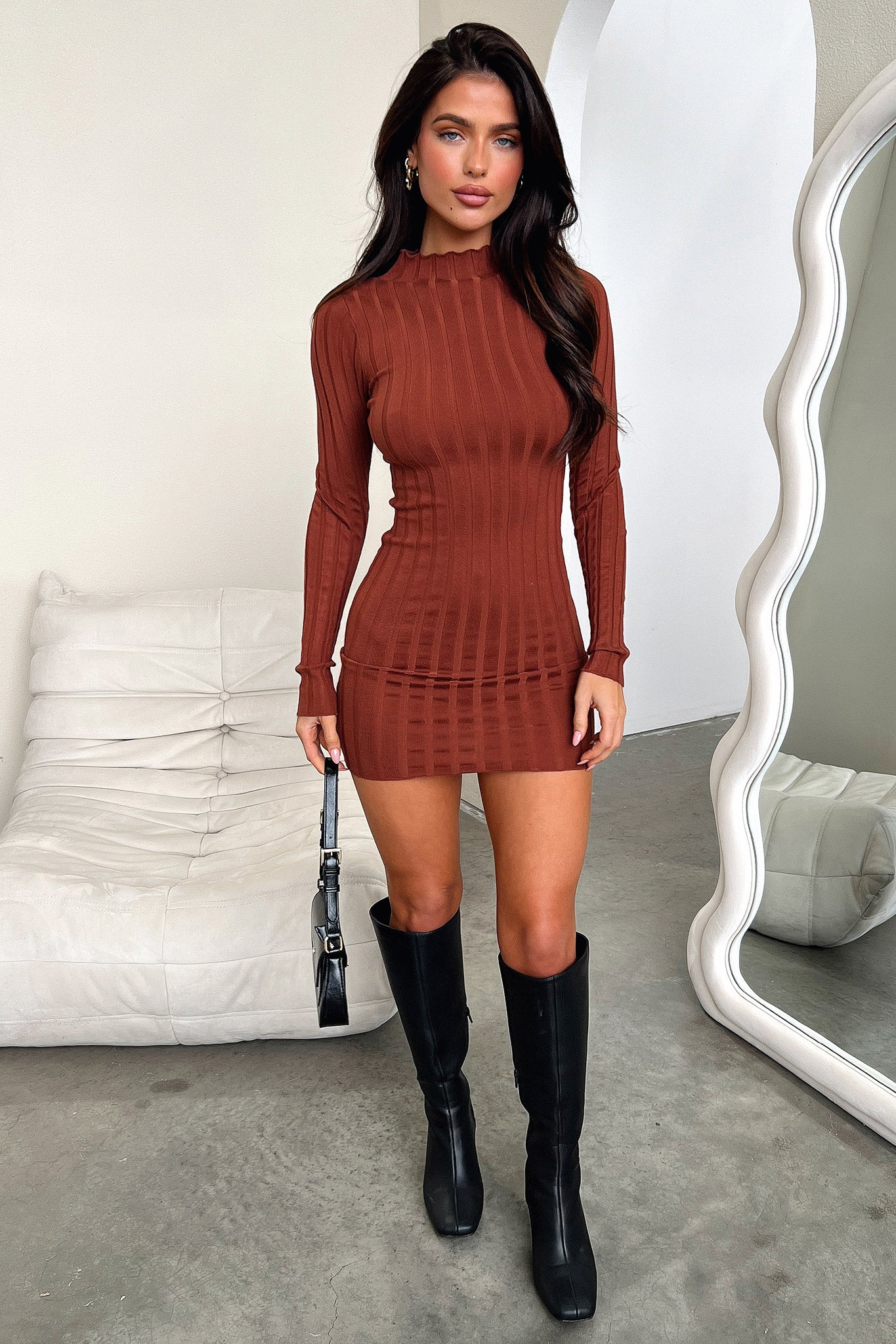 Emily Dress - Elegant Brown Women's Dress for Casual Wear, Office & Special Occasions | Comfortable & Stylish Outfit