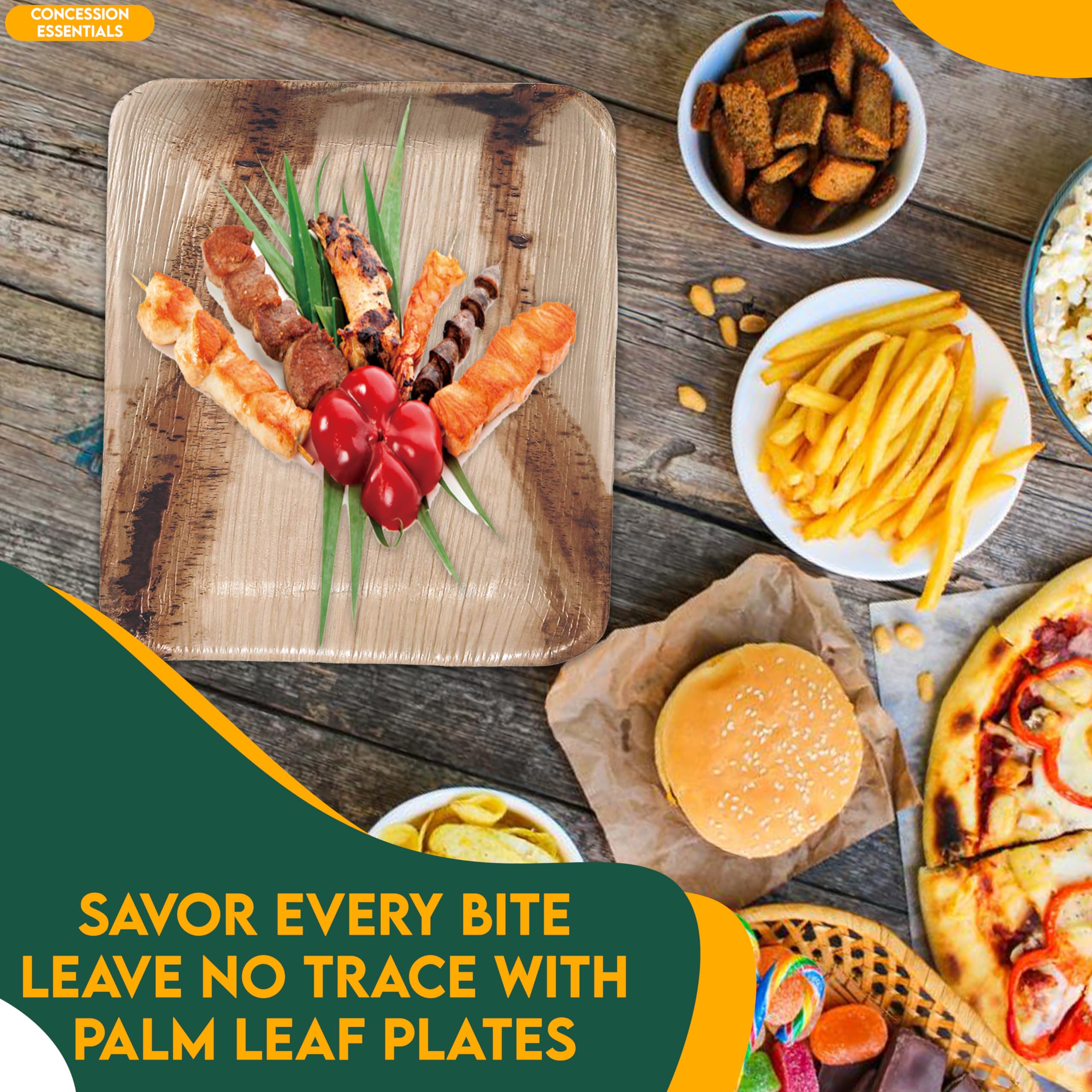 Eco-Friendly Palm Leaf Plates 25-Pack - Biodegradable & Compostable Disposable Dinnerware, 6