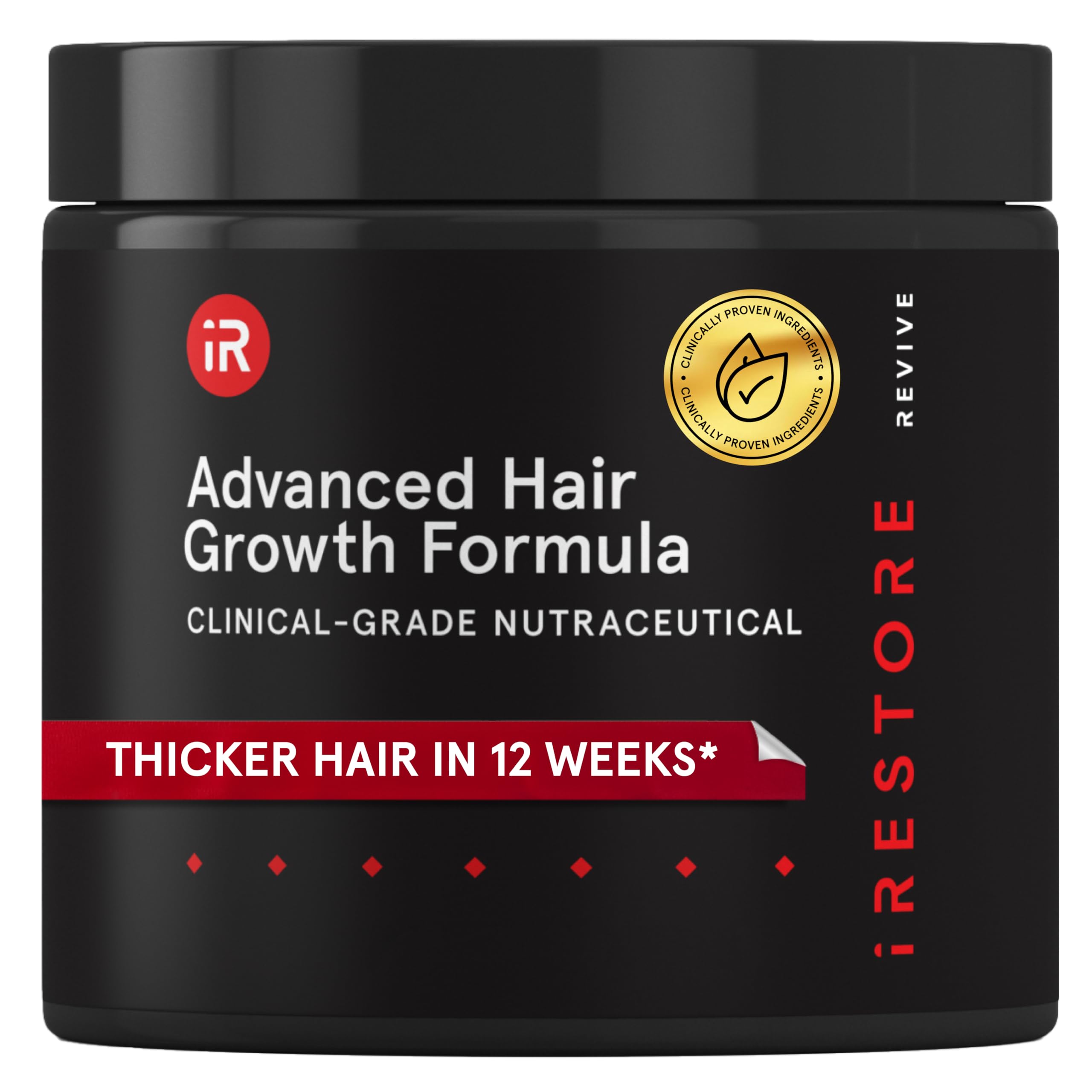 iRESTORE Advanced Hair Growth Supplement for Women with Lustriva | Hair Vitamins for Faster Hair Regrowth & Thicker Hair | Best for Hair Loss & Thinning Treatment | 1 Month Supply | Perfect for Postpartum, Stress & Age-Related Hair Thinning