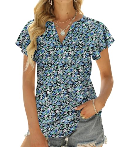 Floral Blue Green