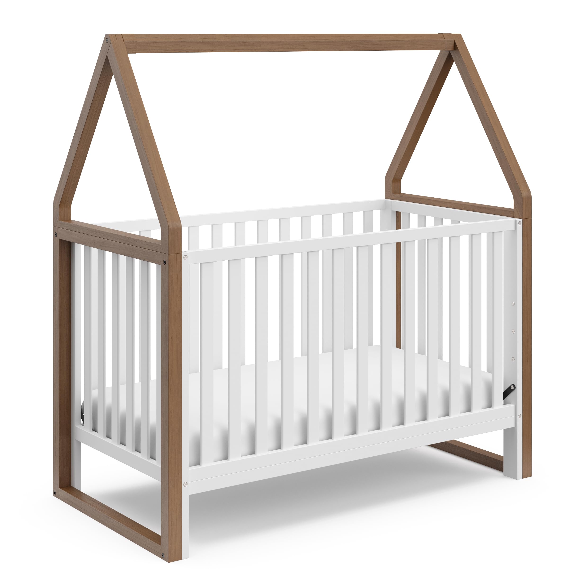 Storkcraft Orchard 6-in-1 Convertible Crib - GREENGUARD Gold Certified, Toddler to Full Bed, Playhouse & Daybed - Hazelnut & White Finish - Fits Standard Crib Mattress - Perfect for Nursery, Kids Room & Guest Bedroom