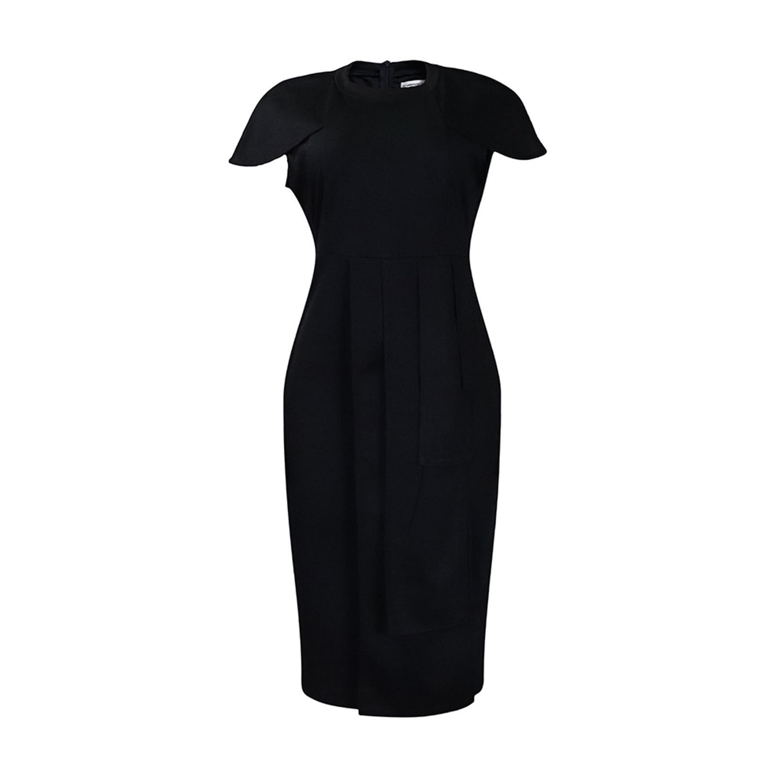 Elegant Women's Square Neck Peplum Pencil Work Dress - Long Sleeve Bodycon Cocktail Party & Formal Evening Midi Dress for Office, Date Night & Special Occasions