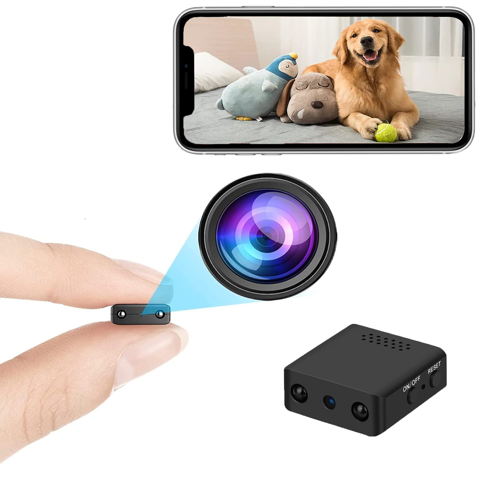Mini Spy Camera HD 1080P - Hidden Wireless Nanny Cam with Night Vision & Motion Detection | Portable Indoor/Outdoor Surveillance Camera | WiFi Remote Viewing via Phone App | Perfect for Home Security, Baby Monitoring & Office Use