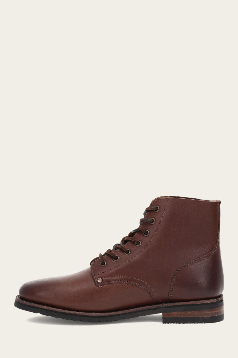 Barrett Lace Up Boots for Women - Genuine Leather Cognac Brown Ankle Boots - Perfect for Casual Outfits, Office Wear & Fall Fashion
