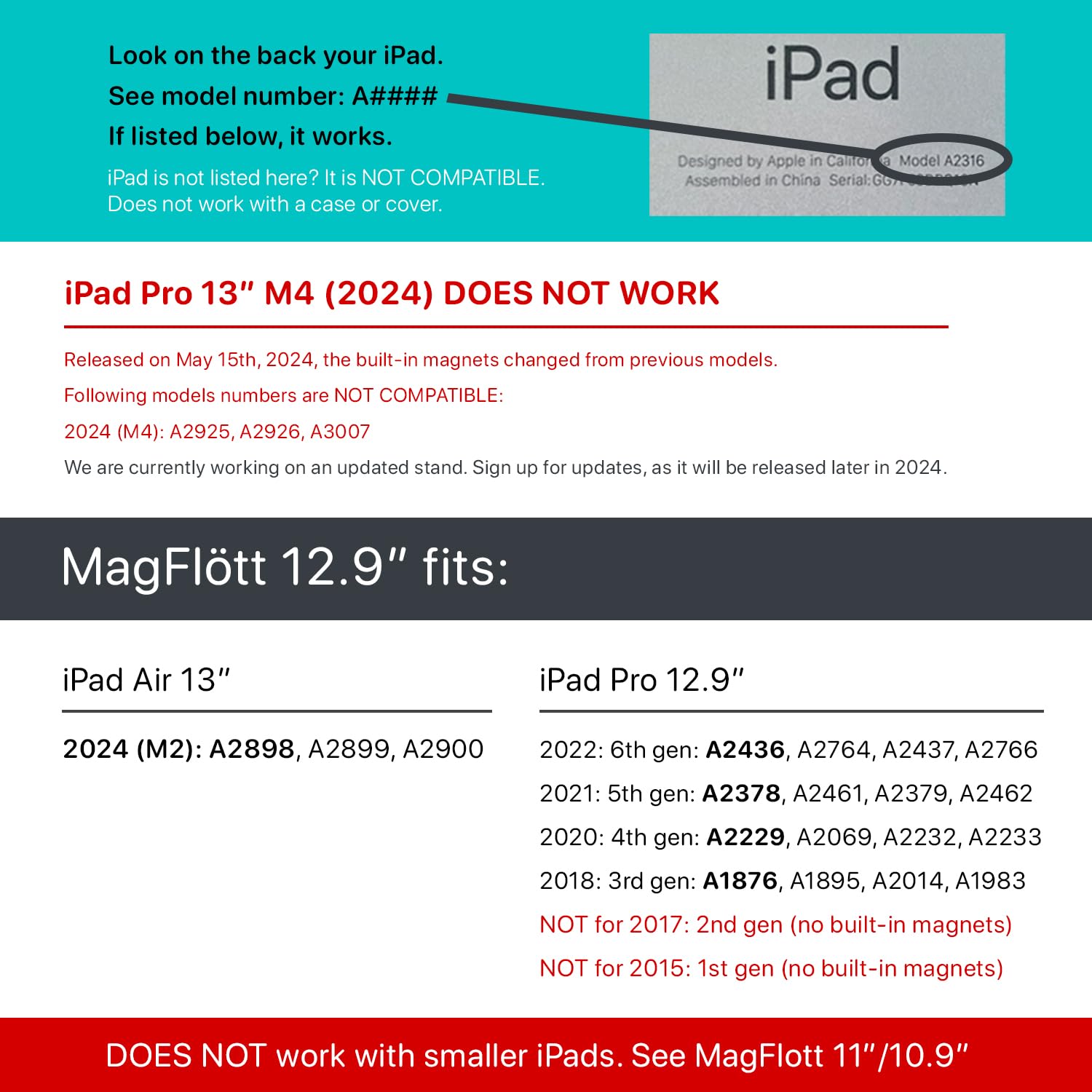 Premium Adjustable Magnetic Stand for iPad Pro 12.9