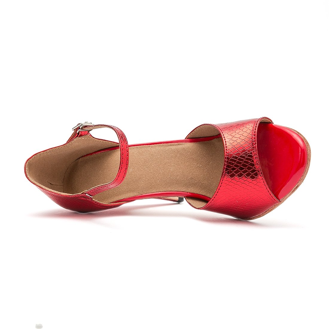 Minishion Women's Tango Dance Shoes - 3 Inch High Heel Synthetic Leather Sandals for Latin Ballroom Salsa Performance & Practice