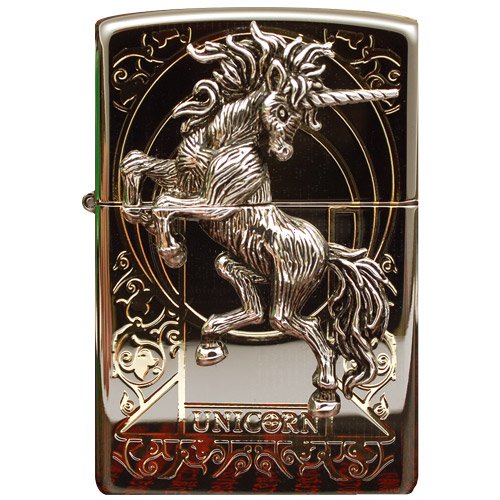 Zippo Unicorn Black Ice Lighter - Authentic Made in USA & South Korea Version | Perfect for Collectors, Gifts & Outdoor Adventures