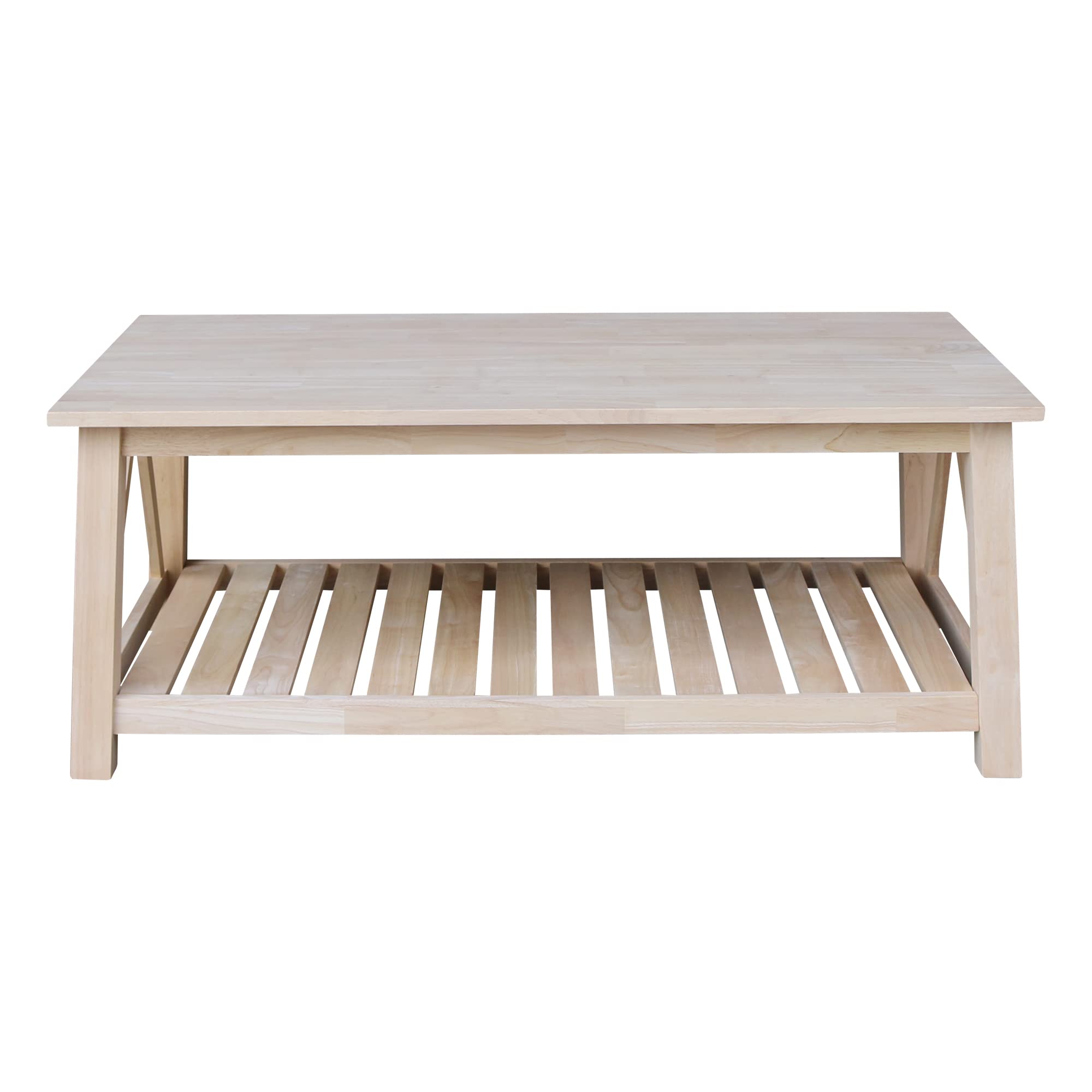IC International Concepts Surrey Modern Coffee Table - Elegant Walnut Wood Finish with Sturdy Black Metal Frame, Spacious Surface & Lower Shelf - Perfect for Living Room, Office or Lounge - Easy Assembly & Durable Design