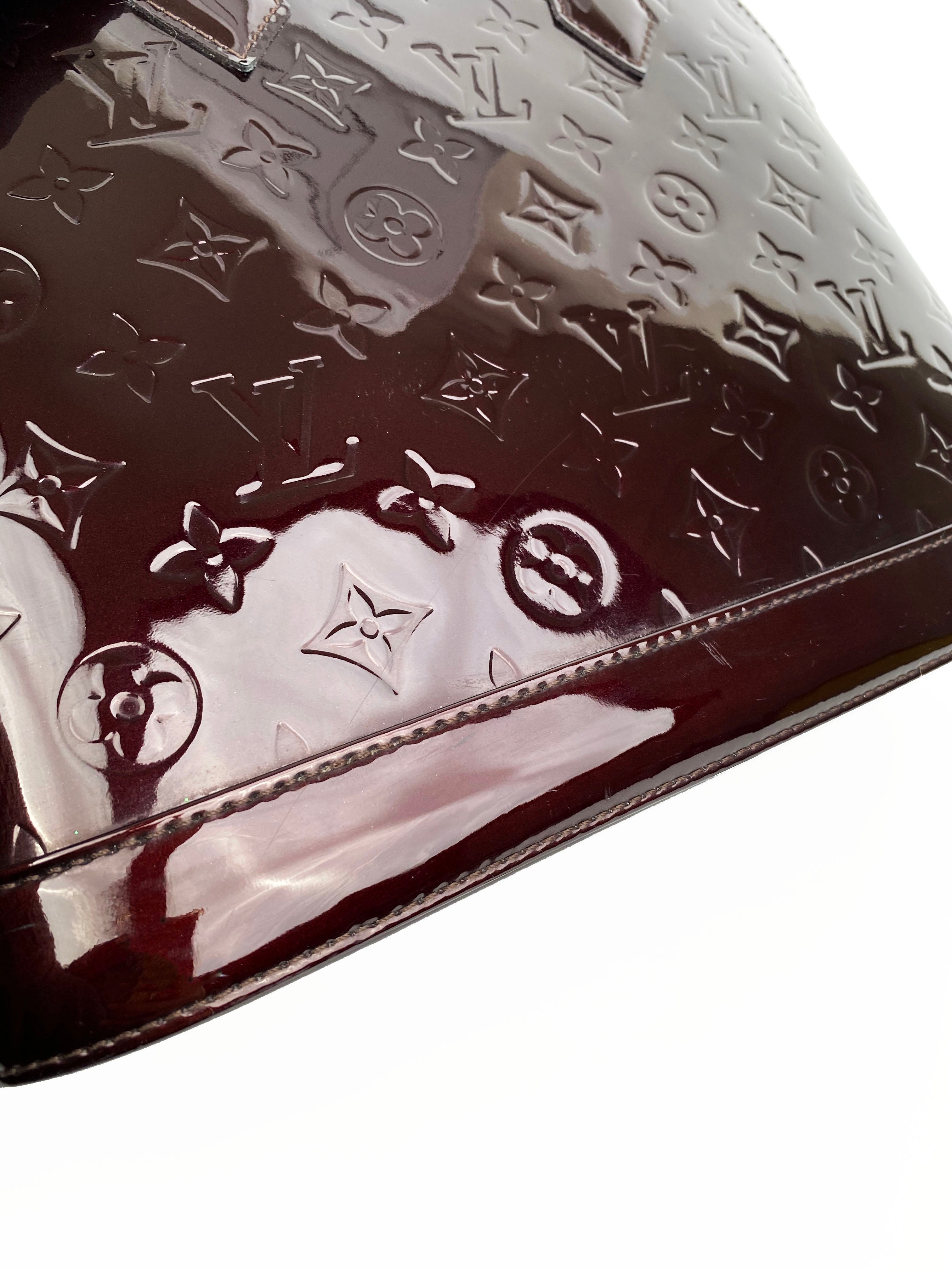 Authentic Louis Vuitton Amarante Alma PM Handbag - Monogram Vernis Leather Crossbody Purse for Women | Perfect for Work, Travel & Evening Events