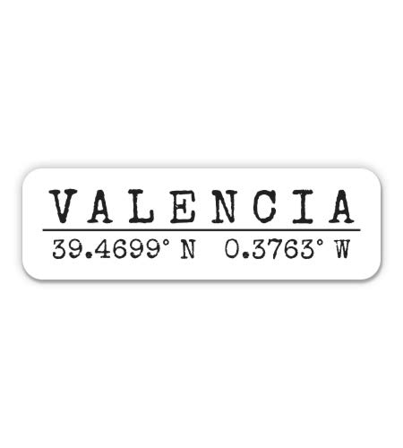 Squiddy Valencia Venezuela - City Coordinates Travel Vinyl Sticker Decal (3