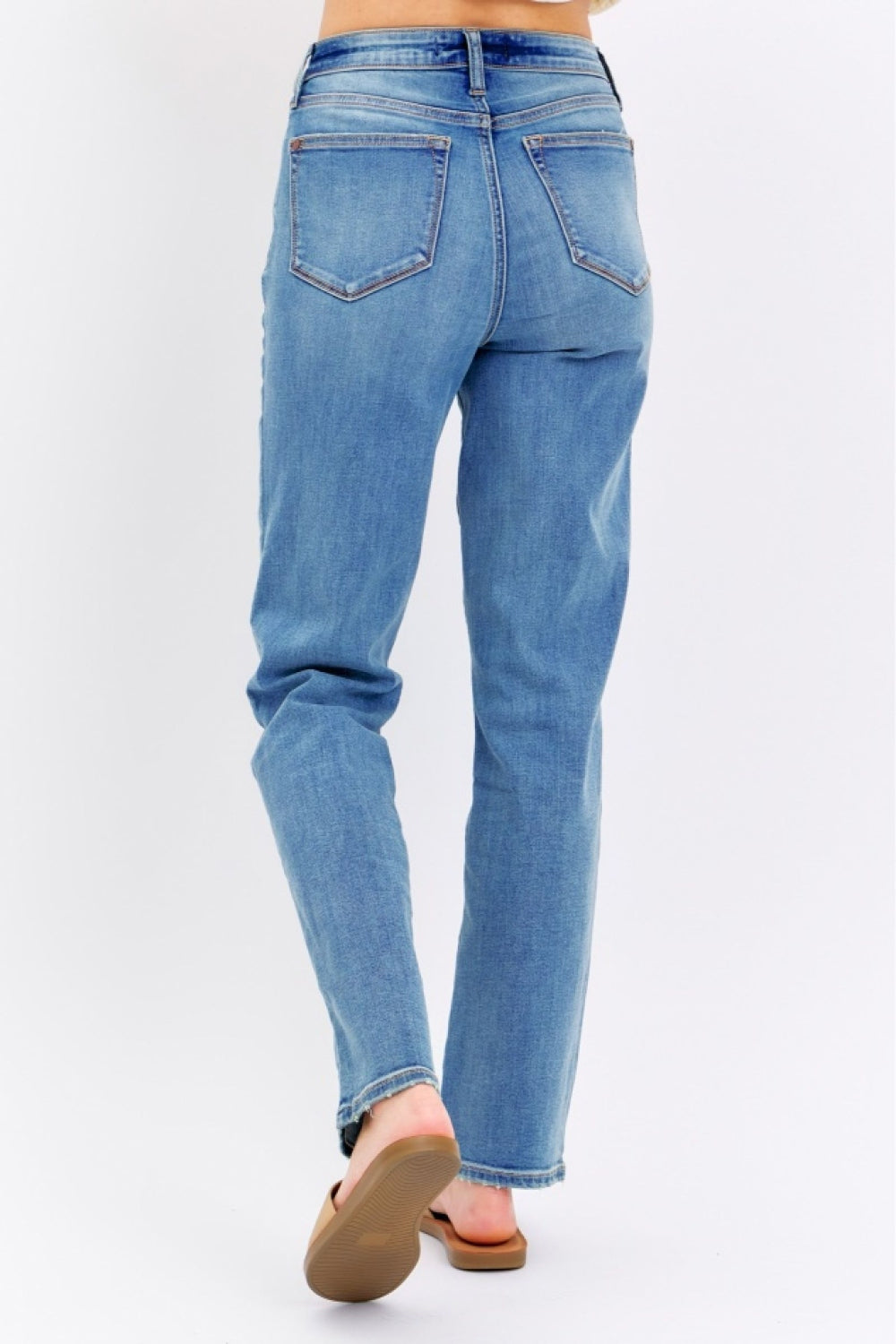 Judy Blue Women's High Waist Straight Leg Jeans - Classic Denim Pants for Casual Wear, Office & Everyday Comfort