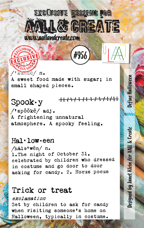 AALL and Create #956 A7 Halloween Stamp Set - Spooky Designs for Card Making, Scrapbooking & DIY Crafts