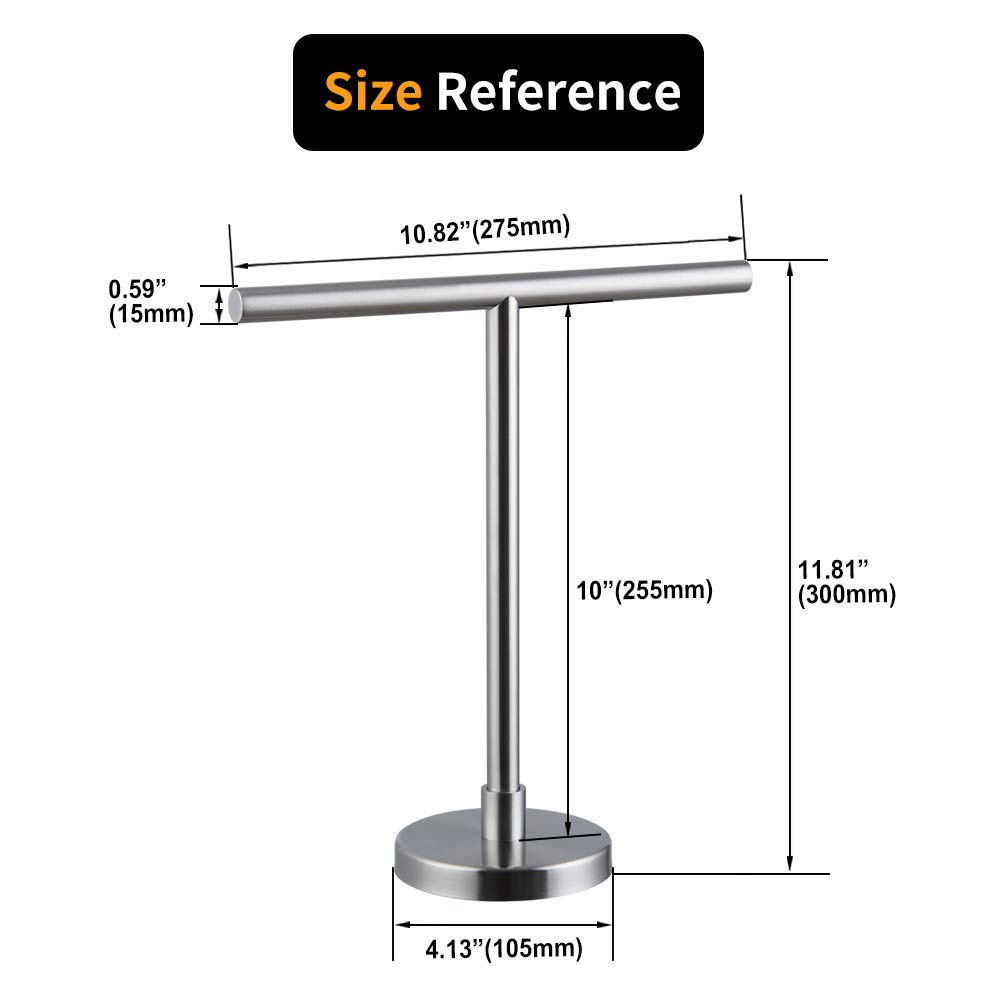 Premium SUS 304 Stainless Steel Hand Towel Stand - Modern Free Standing Countertop Rack with Brushed Finish for Bathroom, Kitchen & Vanity | Perfect for Guest Bathrooms, Spa Settings & Luxury Home Decor