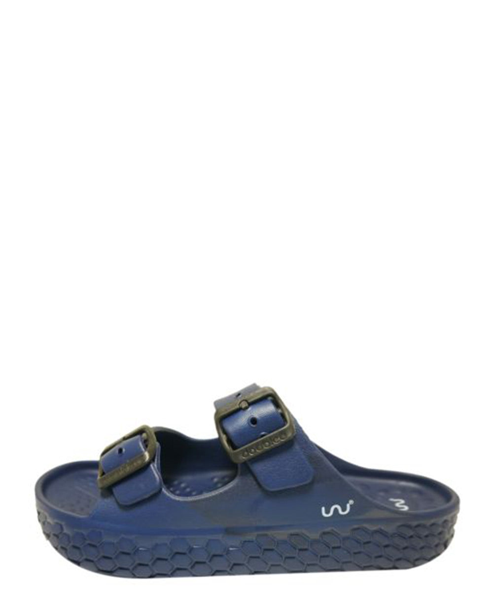 Doubleu Sakura Navy Platform Slide Sandals - Women's Comfortable Summer Beach Slides with Non-Slip Sole | Perfect for Poolside, Vacation, and Casual Outings