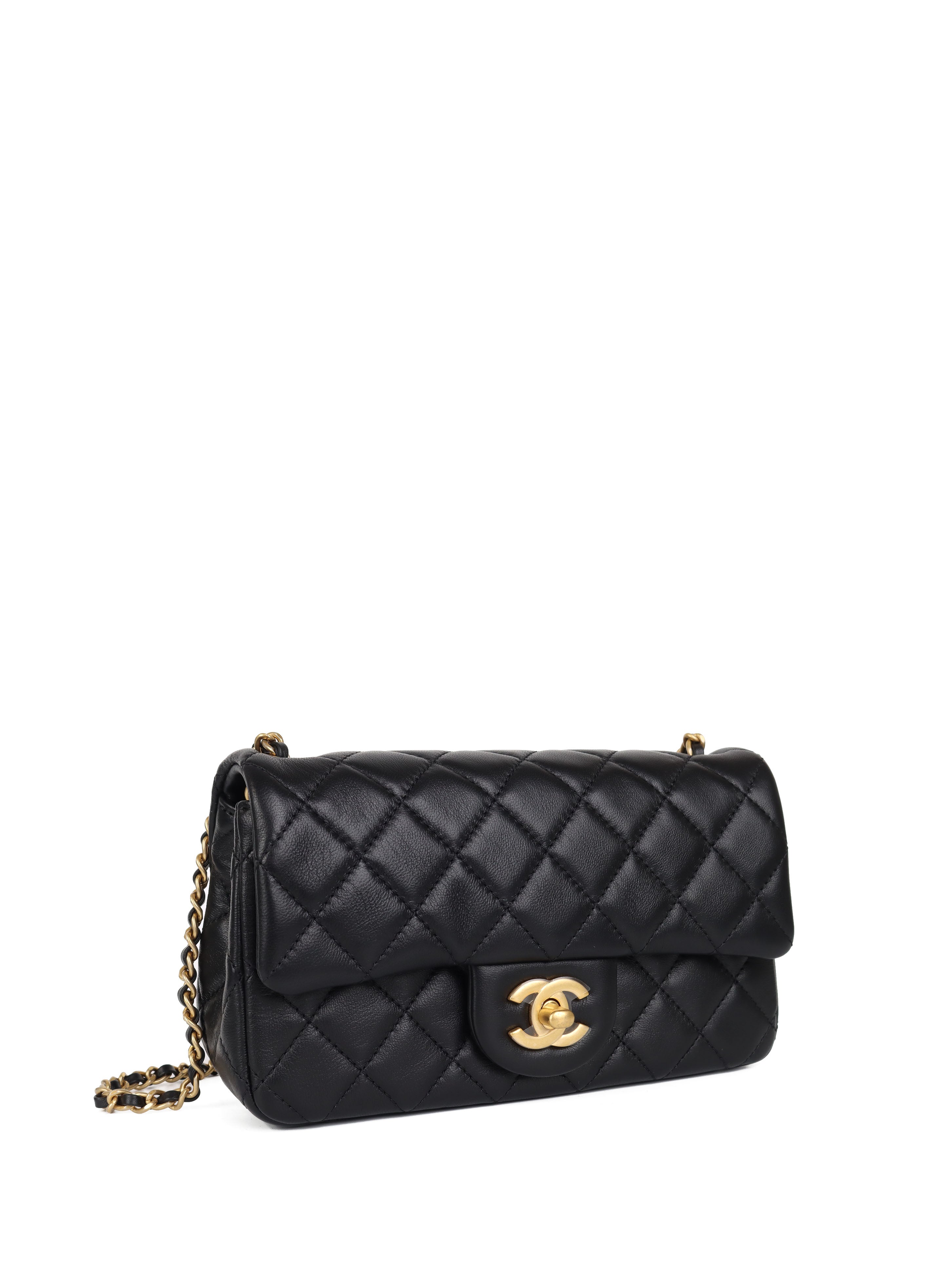 Chanel Black Mini Classic Flap Bag with Pearl Crush Chain - Luxury Crossbody Purse for Women | Perfect for Evening Parties, Date Nights & Special Occasions