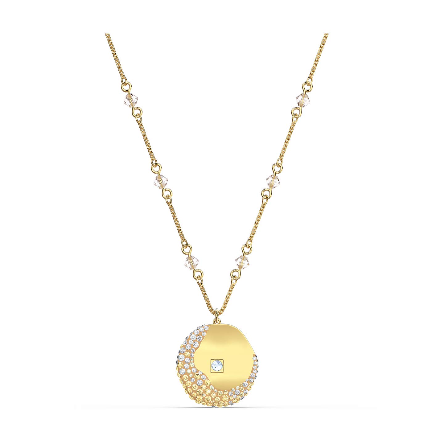 Authentic SWAROVSKI The Elements Pendant Necklace - Yellow Gold Plated Crystal Jewelry for Women, Perfect for Parties, Weddings & Special Occasions
