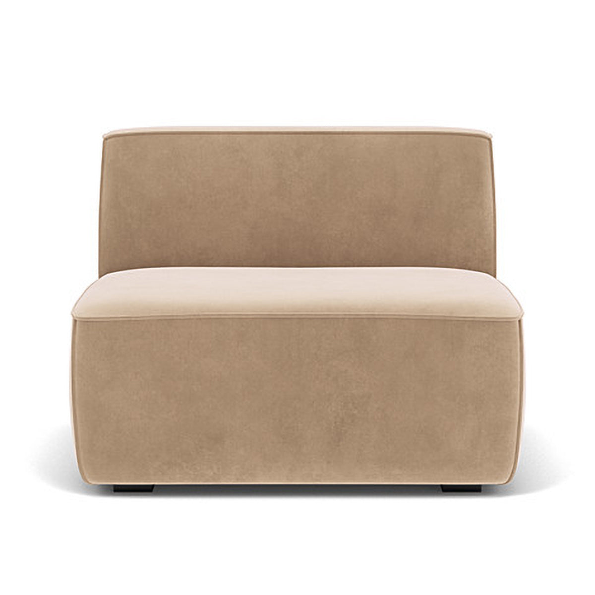 Luxury Dane Velvet Modular Armless 1-Seater Sofa - Modern Single Seater Chair for Living Room, Bedroom & Office - Soft Velvet Fabric, Space-Saving Design