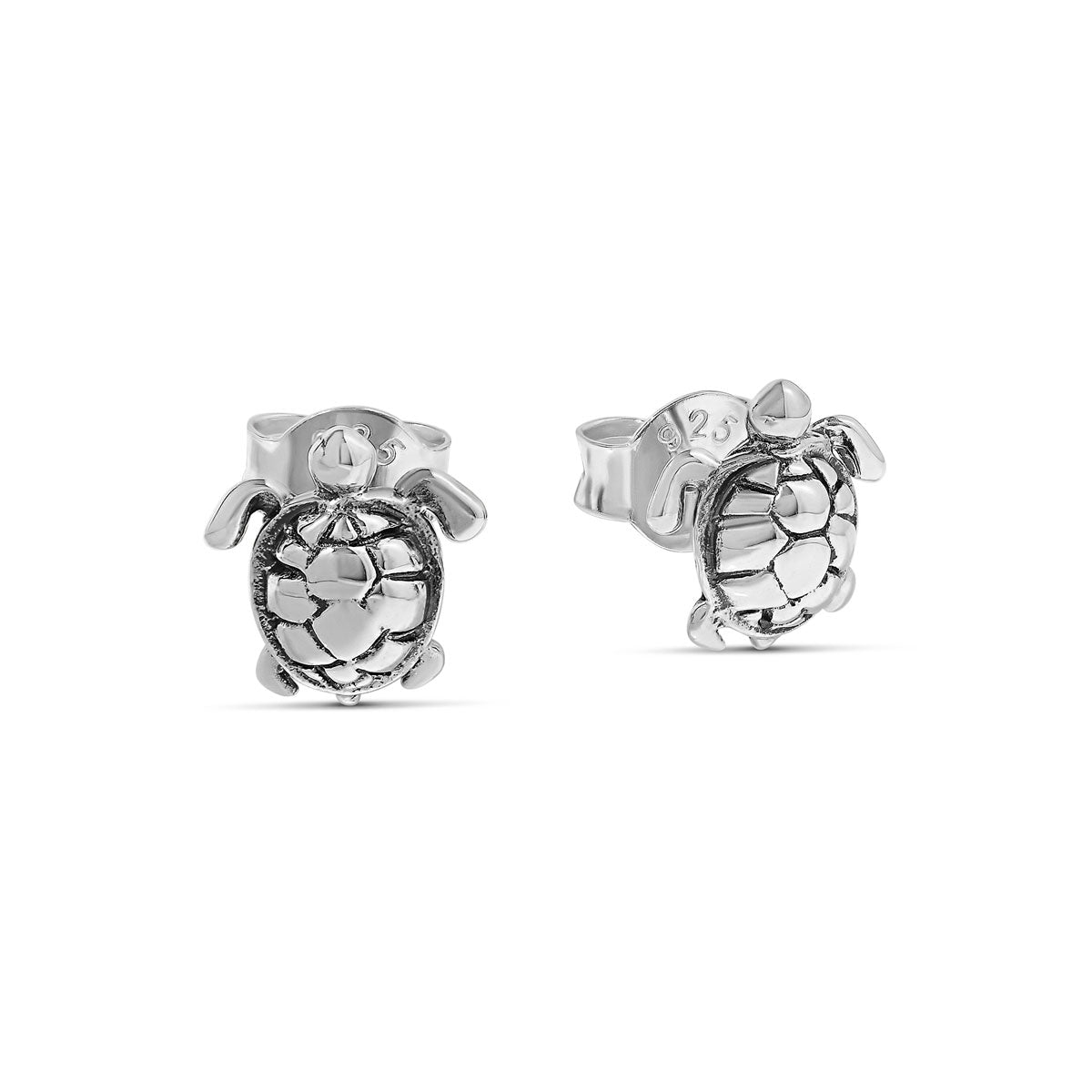 Great Barrier Reef Turtle Stud Earrings - Handmade Sterling Silver Sea Turtle Jewelry for Women - Perfect Gift for Ocean Lovers, Beach Vacation & Marine Conservation Support