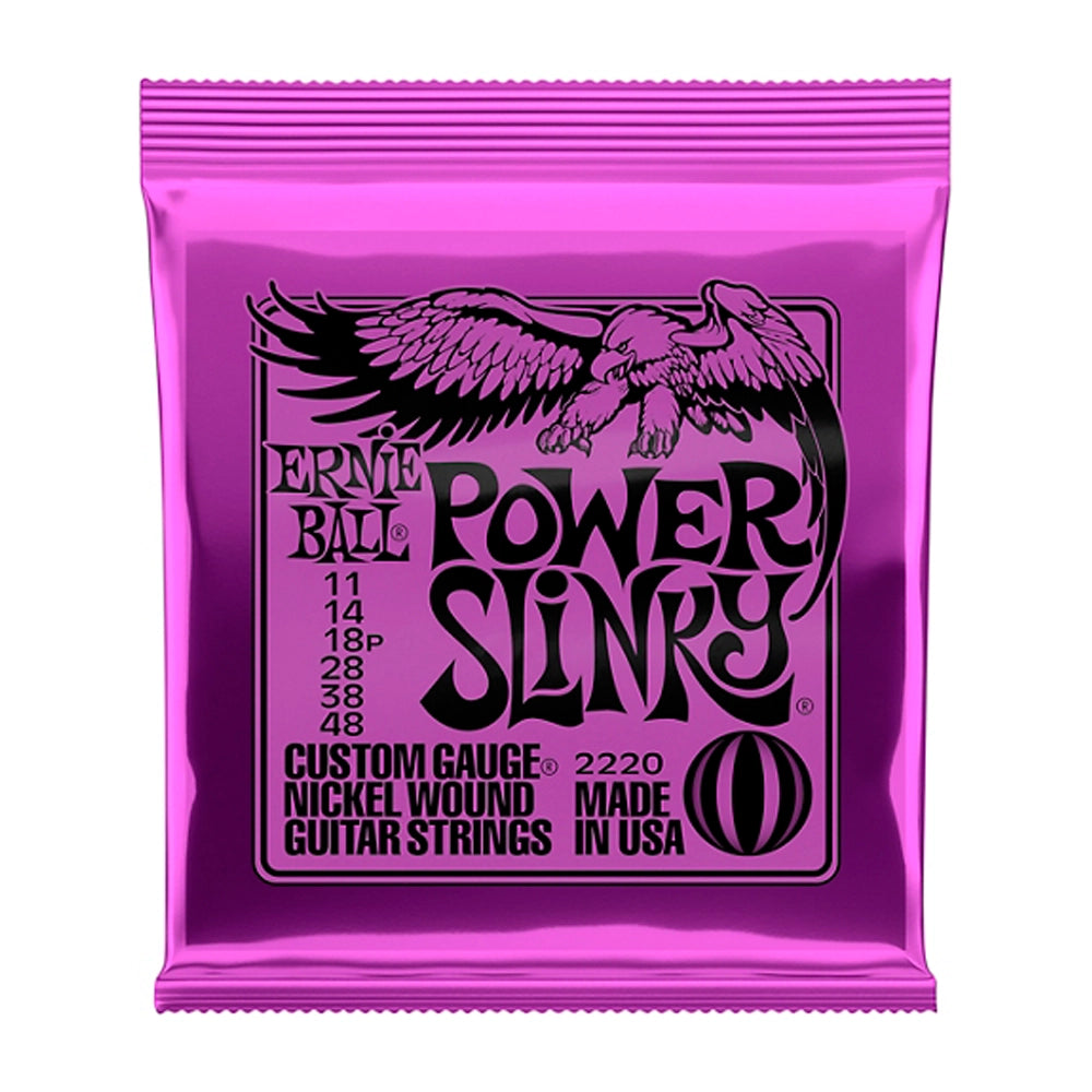 Ernie Ball 2220 Power Slinky Nickel Wound Electric Guitar Strings - 11-48 Gauge for Rock, Metal & Heavy Playing - Perfect for Live Performances & Studio Recording