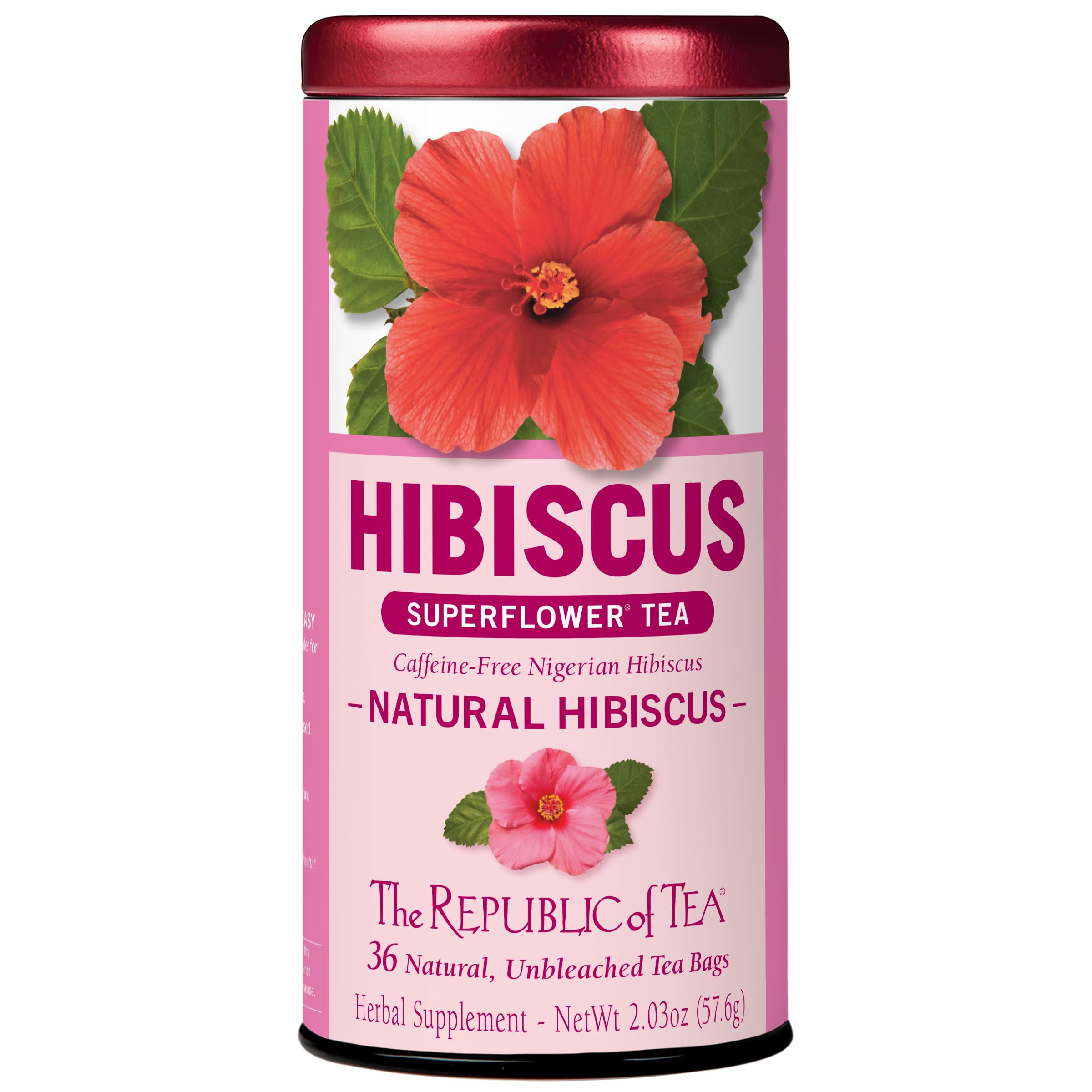 Organic Hibiscus Superflower Tea Bags - 36 Count | Caffeine-Free Herbal Tea for Relaxation & Wellness | Perfect for Iced Tea, Detox & Stress Relief
