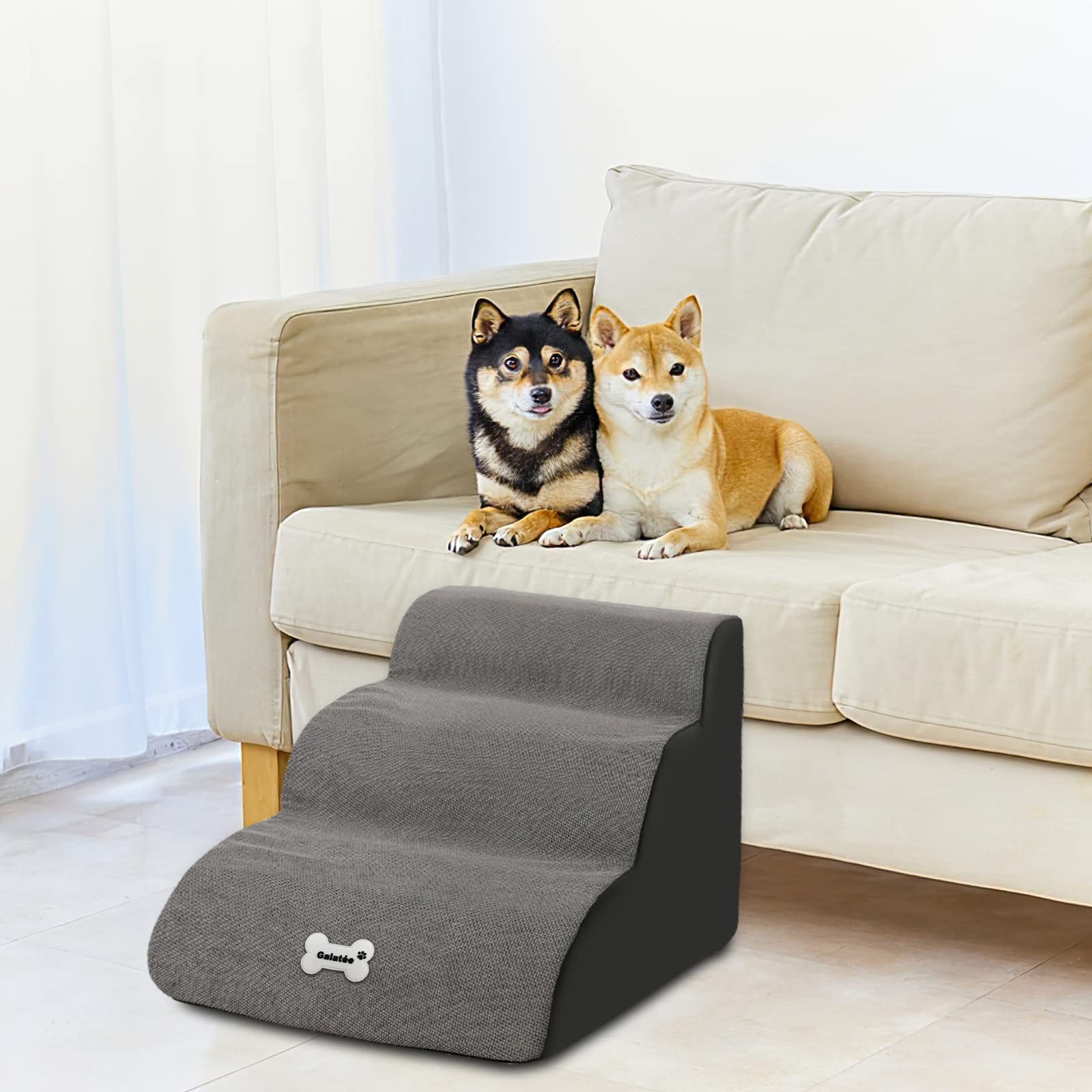 Washable Pet Stairs with Removable Cover - Durable Dog Ramp for Small Pets - Home Use