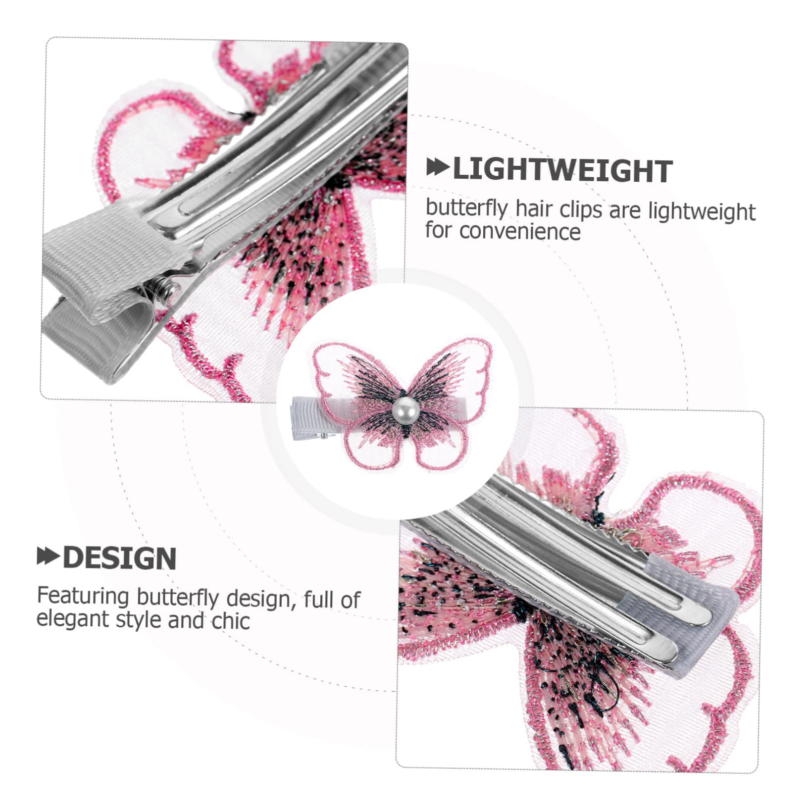 BIUDECO 6pcs Butterfly Hair Clips for Women & Girls - Stylish Metal Hair Pins for Women's Hair Accessories - Perfect for School, Parties, Weddings & Daily Styling