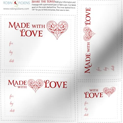 Spoonflower Satin Fabric Fat Quarter - Quilt Love Label Printed Fabric for Sewing, Lining, Apparel, Fashion, Blankets & Home Decor | Perfect for DIY Crafts, Quilting, and Home Decoration Projects
