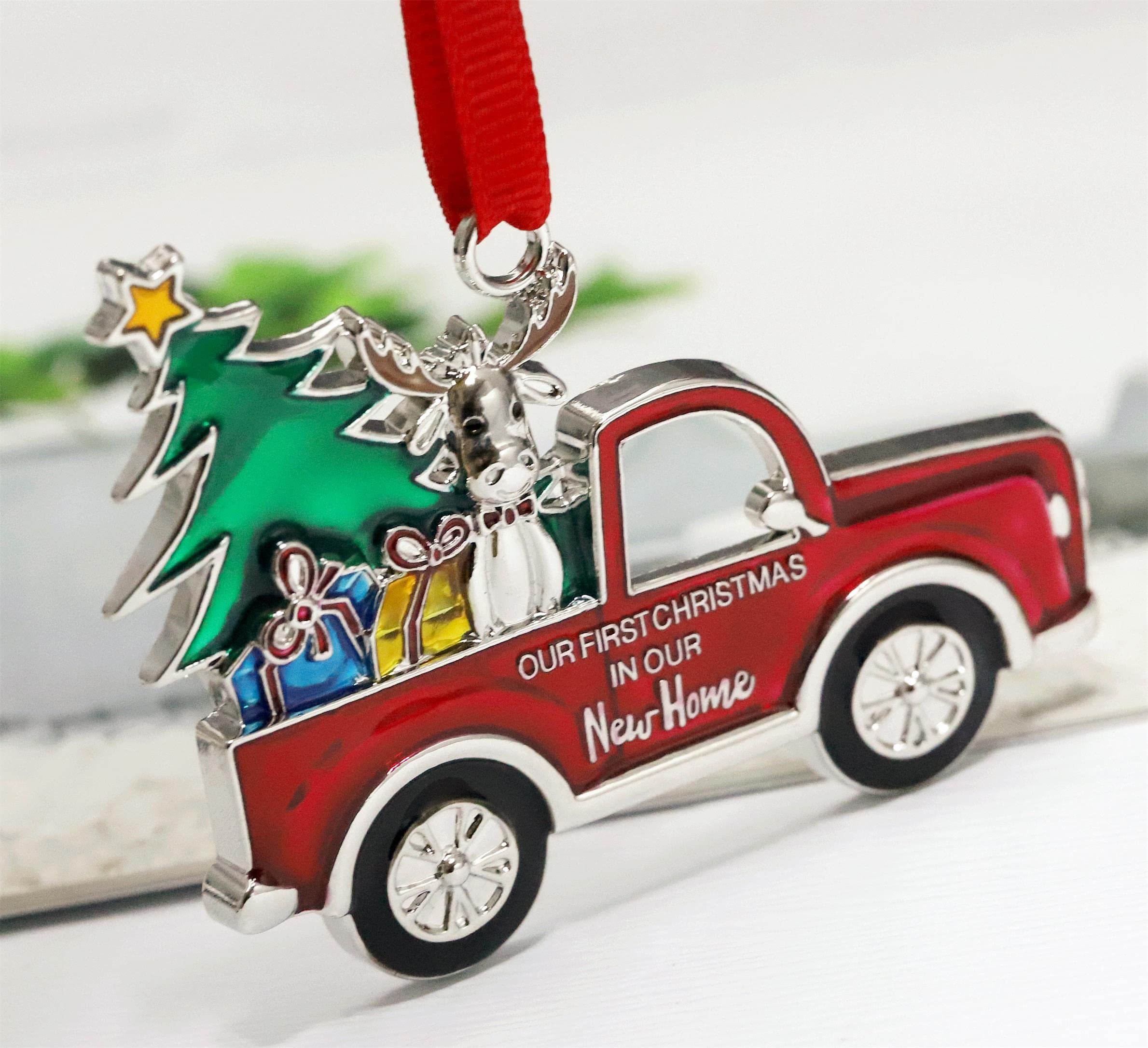2024 Our First Christmas in Our New Home Metal Ornament - Housewarming Gift for New Homeowners, First House Christmas Tree Decoration - Perfect for Holiday Decor & New Home Celebrations