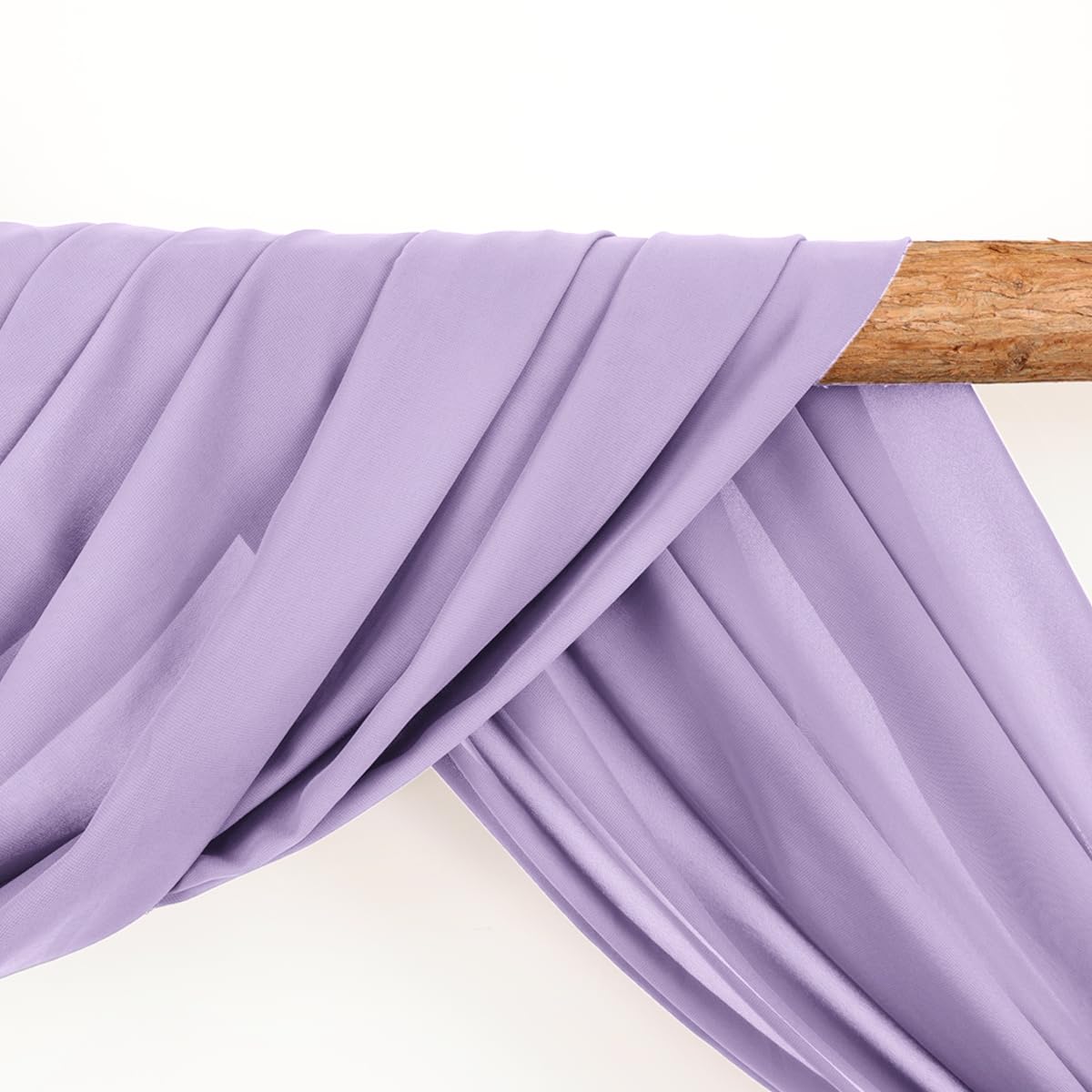 Lilac Sheer Chiffon Wedding Arch Draping Fabric - 2 Panels 30'' x 18FT for Bridal Shower, Easter Party & Church Ceremony Decor | Elegant Backdrop for Outdoor Weddings, Garden Parties & Photo Shoot Background