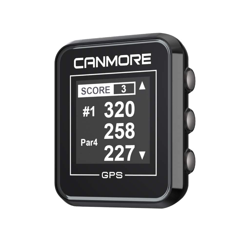 CANMORE HG300 Golf GPS Watch (Black) - Bundle with Extra Charging Cable, Clip & Magnet - Lightweight & User-Friendly Design - 40,000+ Free Golf Courses Worldwide - Perfect for Golfers, Tournaments & Practice Rounds